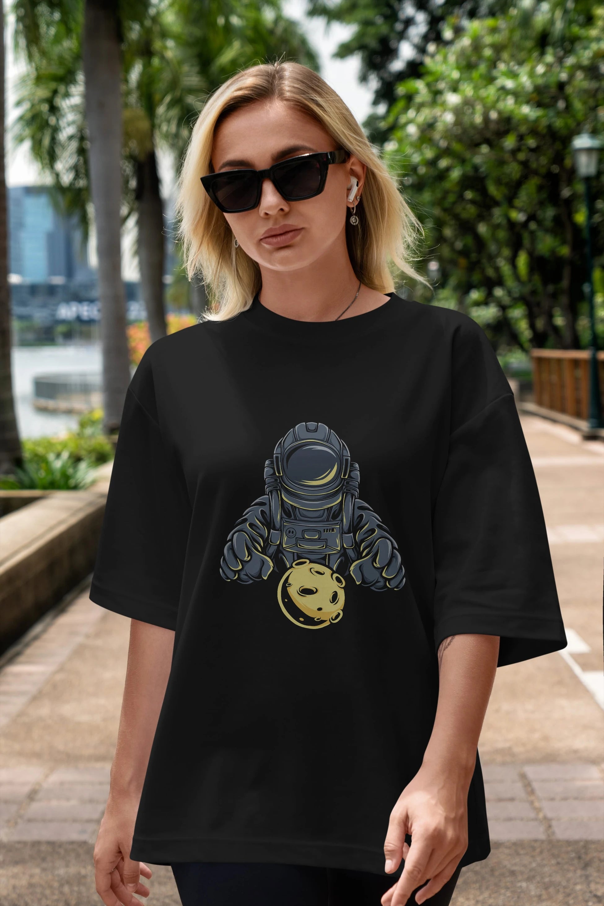 Astromoon tshirt Ön Baskılı Oversize t-shirt Erkek Kadın Unisex