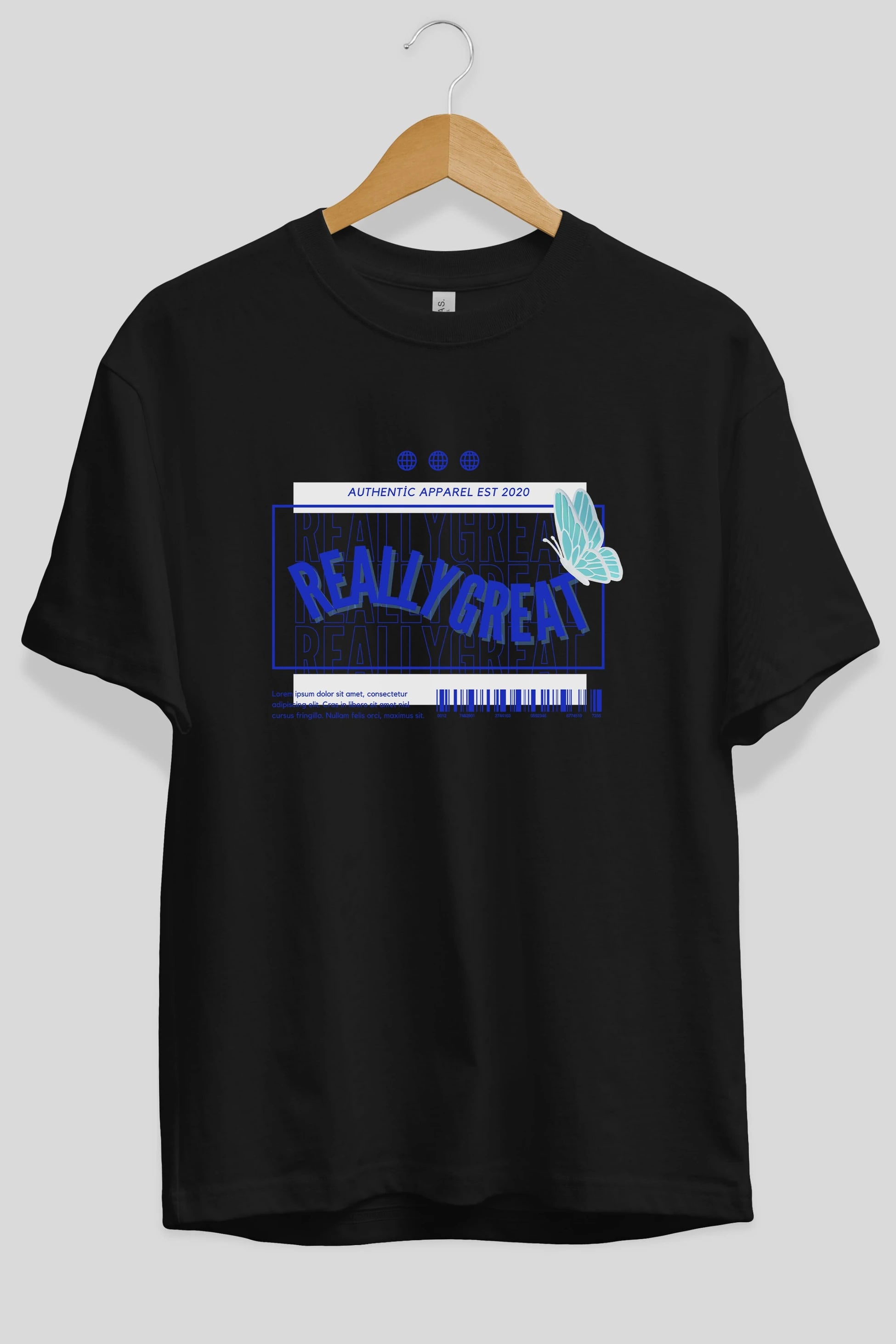 Really Great Yazılı Ön Baskılı Oversize t-shirt Erkek Kadın Unisex