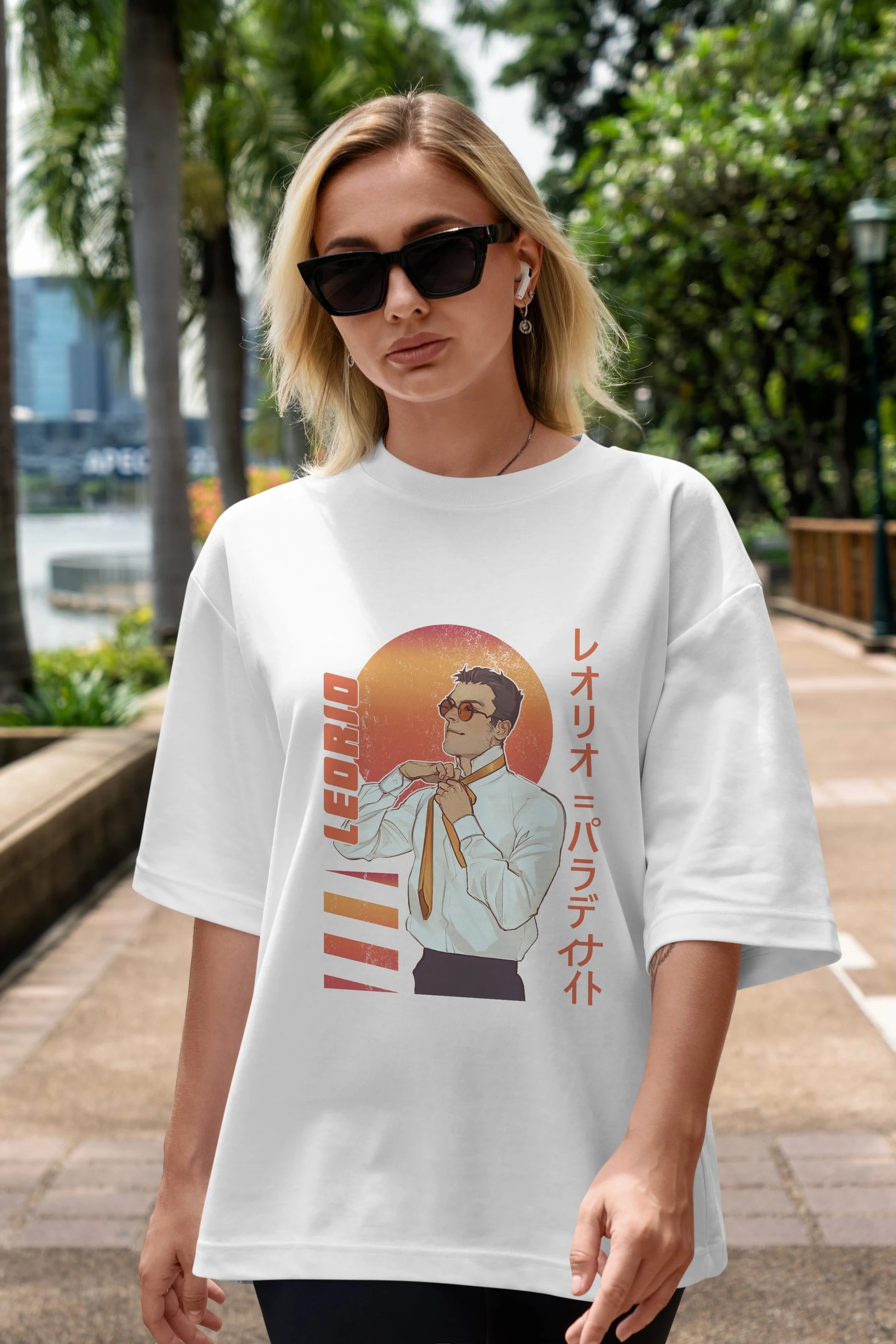 Leorio Paladiknight 5 (2) Anime Ön Baskılı Oversize t-shirt %100 pamuk Erkek Kadın Unisex