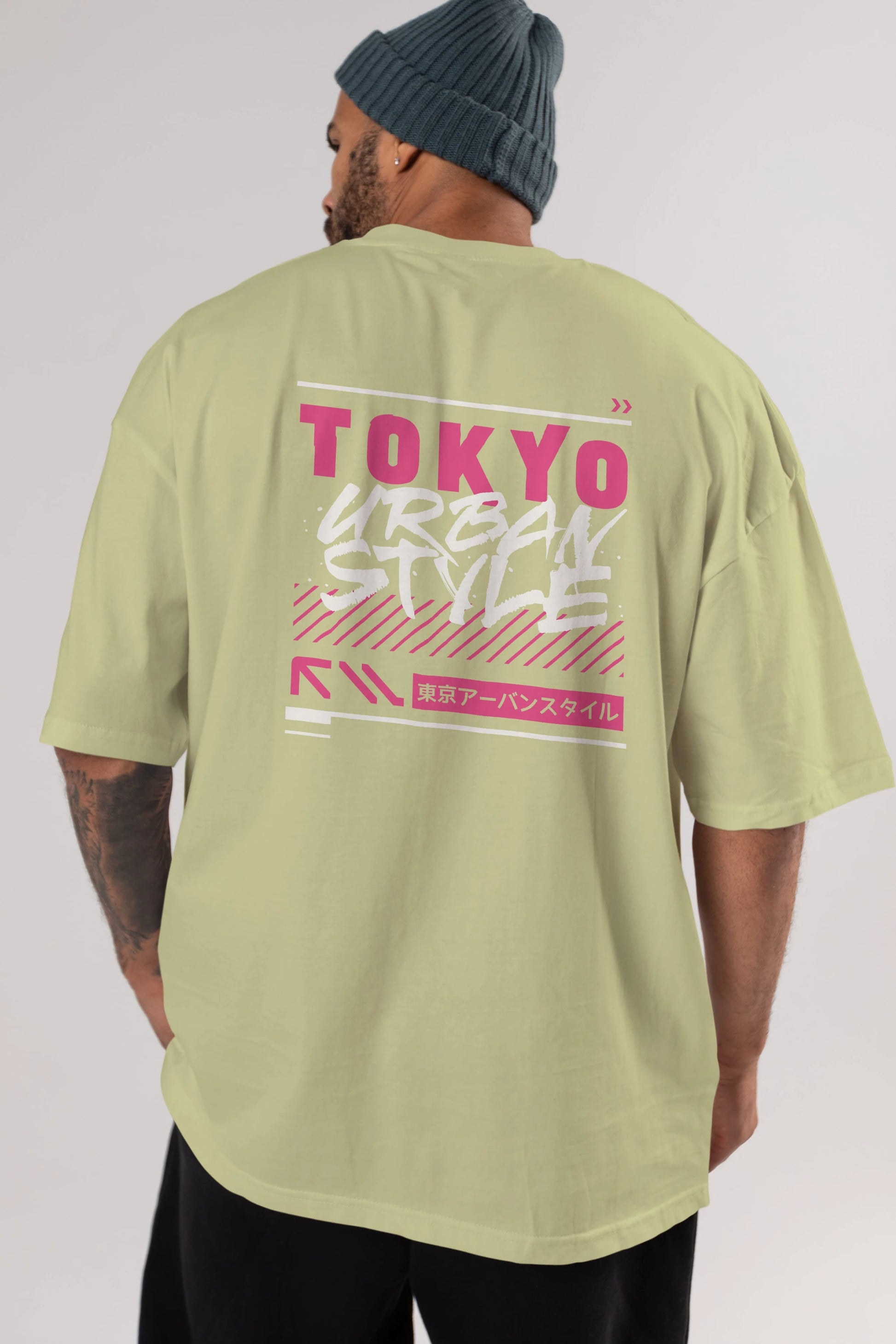 Tokyo Urban Style Arka Baskılı Oversize t-shirt Erkek Kadın Unisex