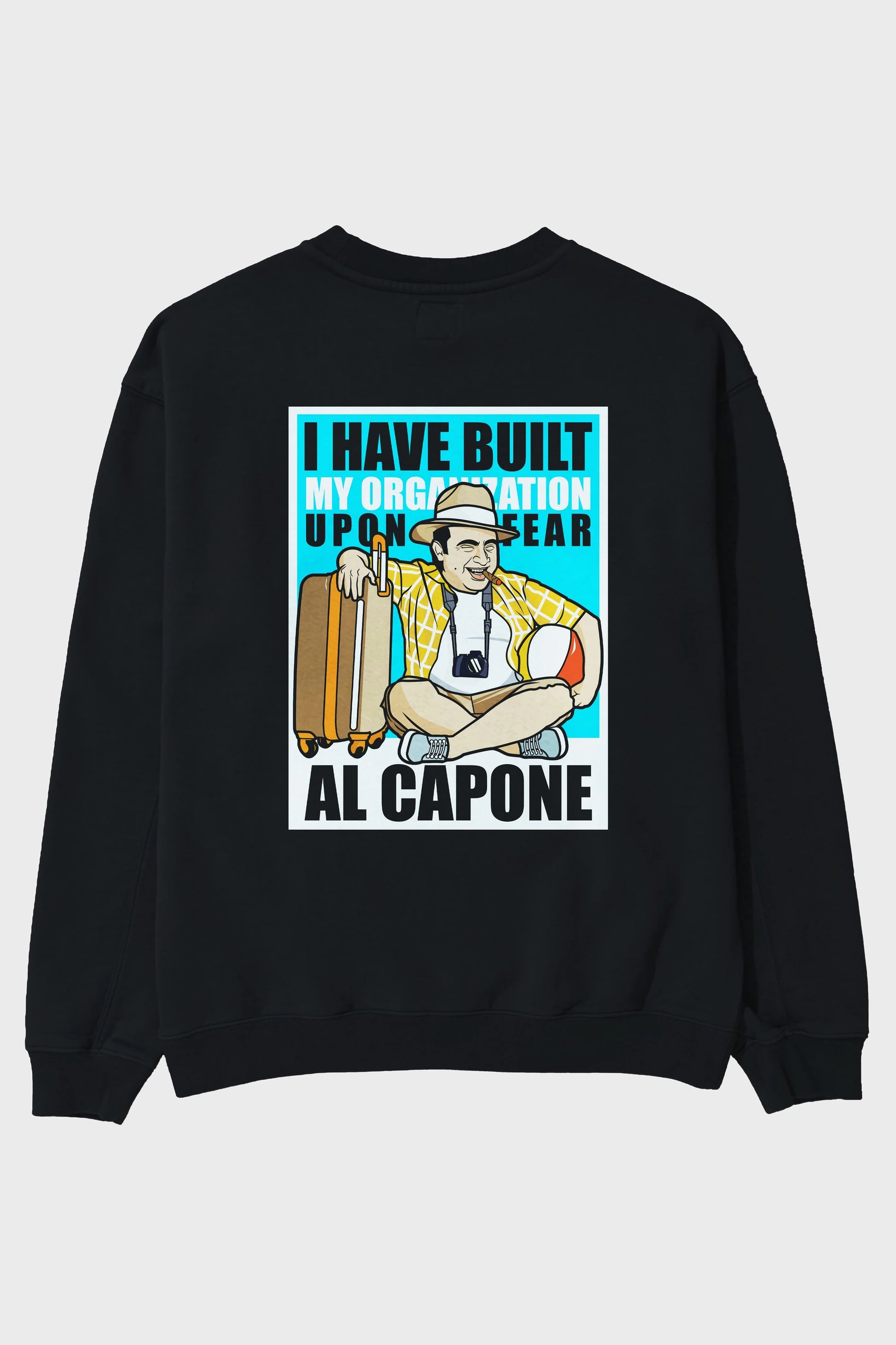 Al Capone Holiday Arka Baskılı Oversize Sweatshirt Erkek Kadın Unisex