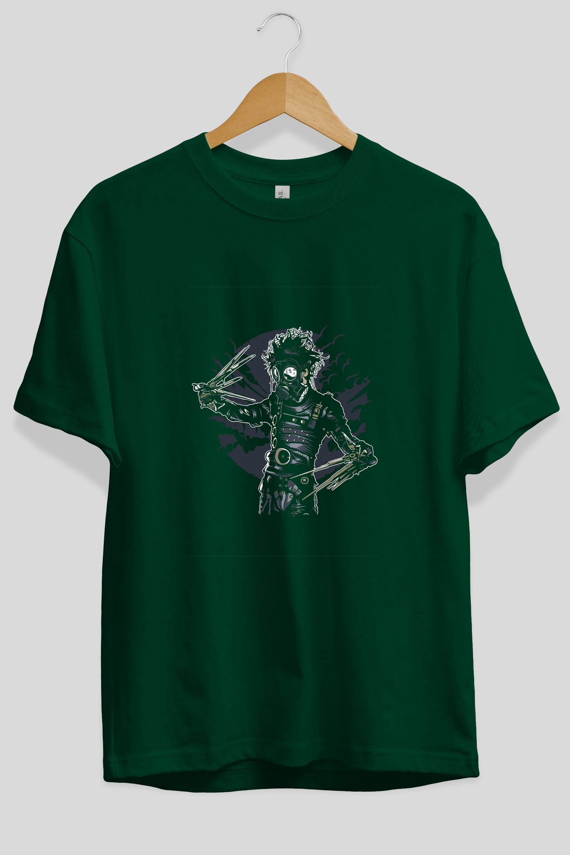 Gas Mask Scissors Ön Baskılı Oversize t-shirt Erkek Kadın Unisex %100 Pamuk tişort