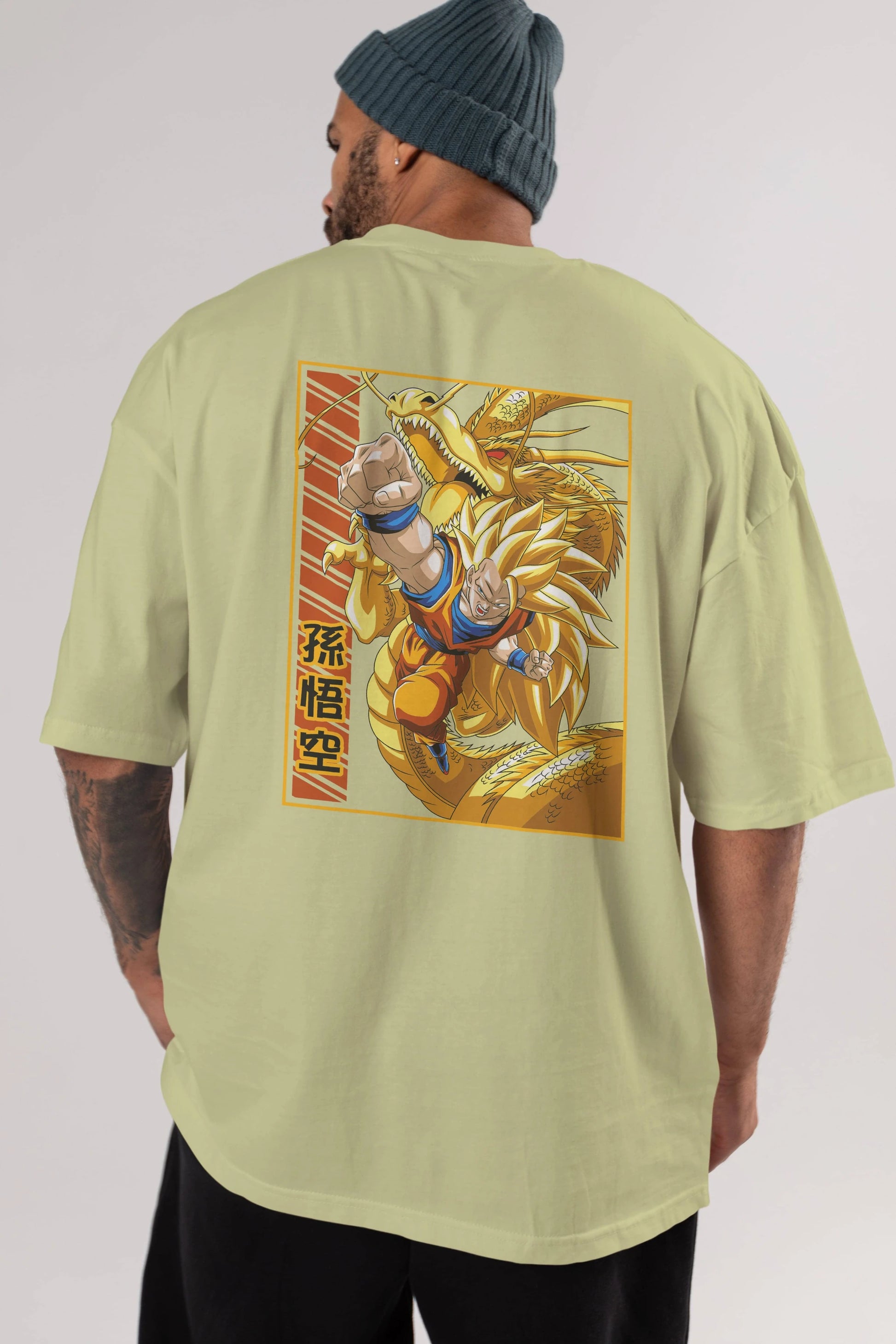 DragonBall Goku Anime Arka Baskılı Oversize t-shirt Erkek Kadın Unisex