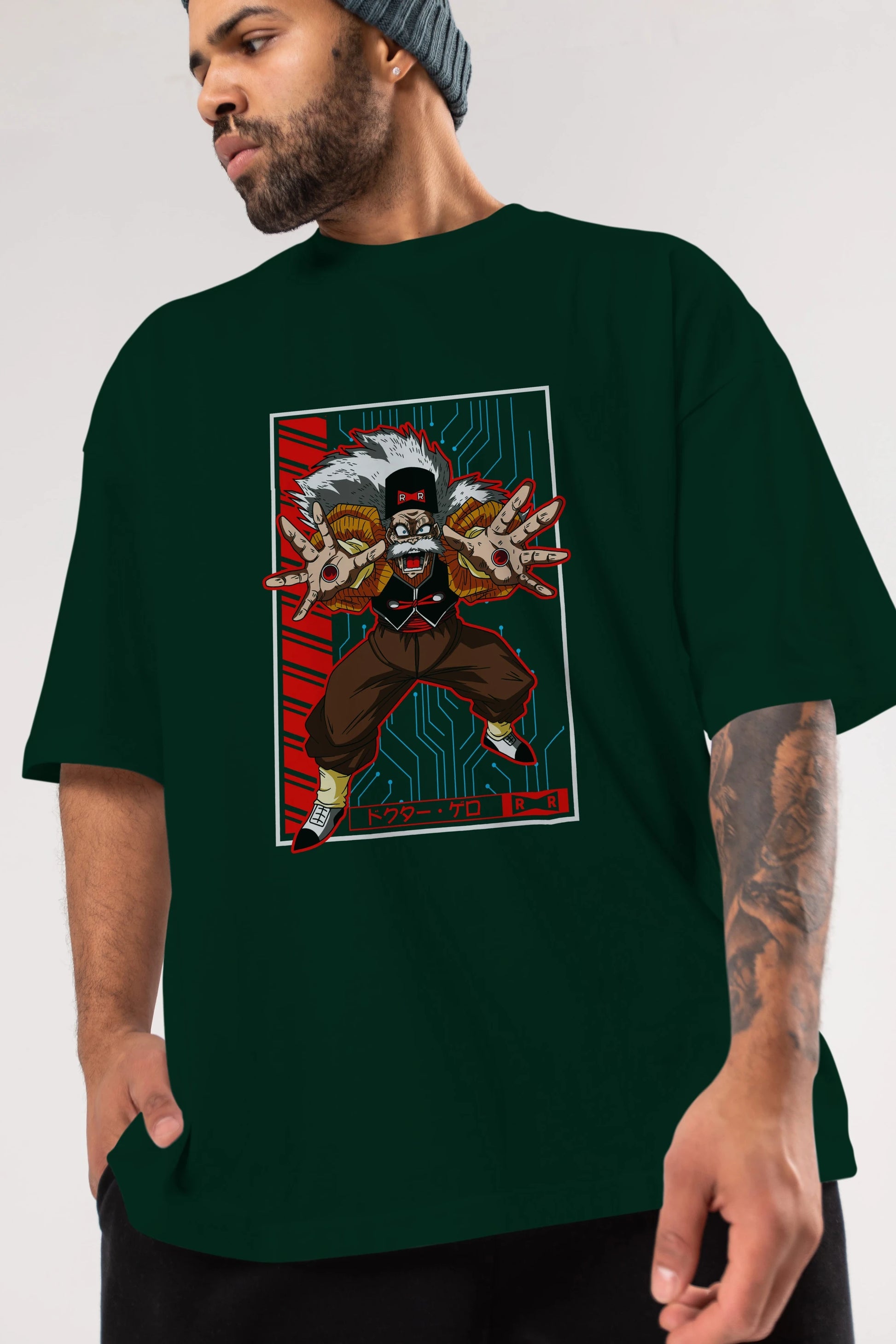 DragonBall DrMakigero Anime Ön Baskılı Oversize t-shirt %100 pamuk Erkek Kadın Unisex