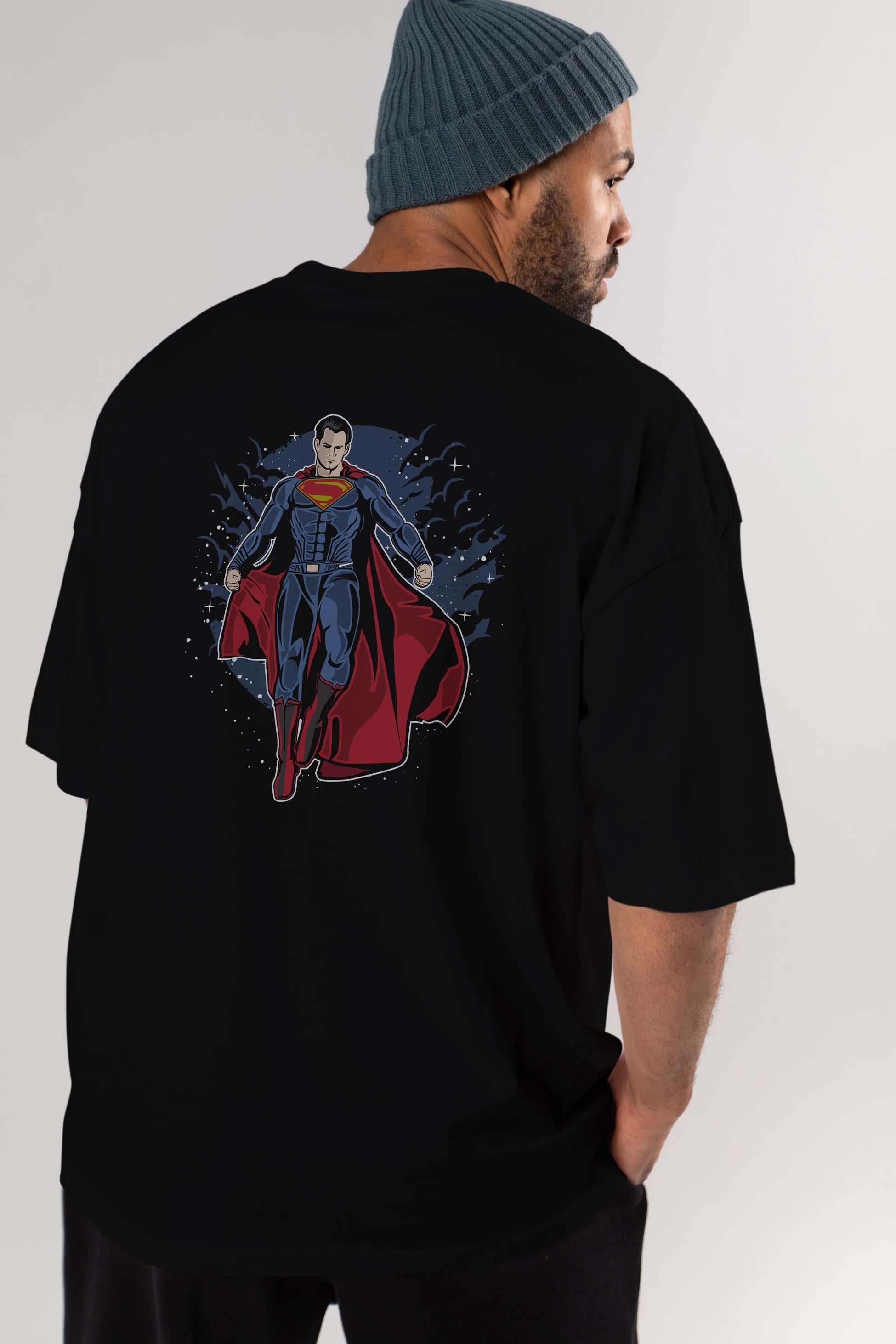 SUPERMAN Arka Baskılı Oversize t-shirt Erkek Kadın Unisex %100 Pamuk