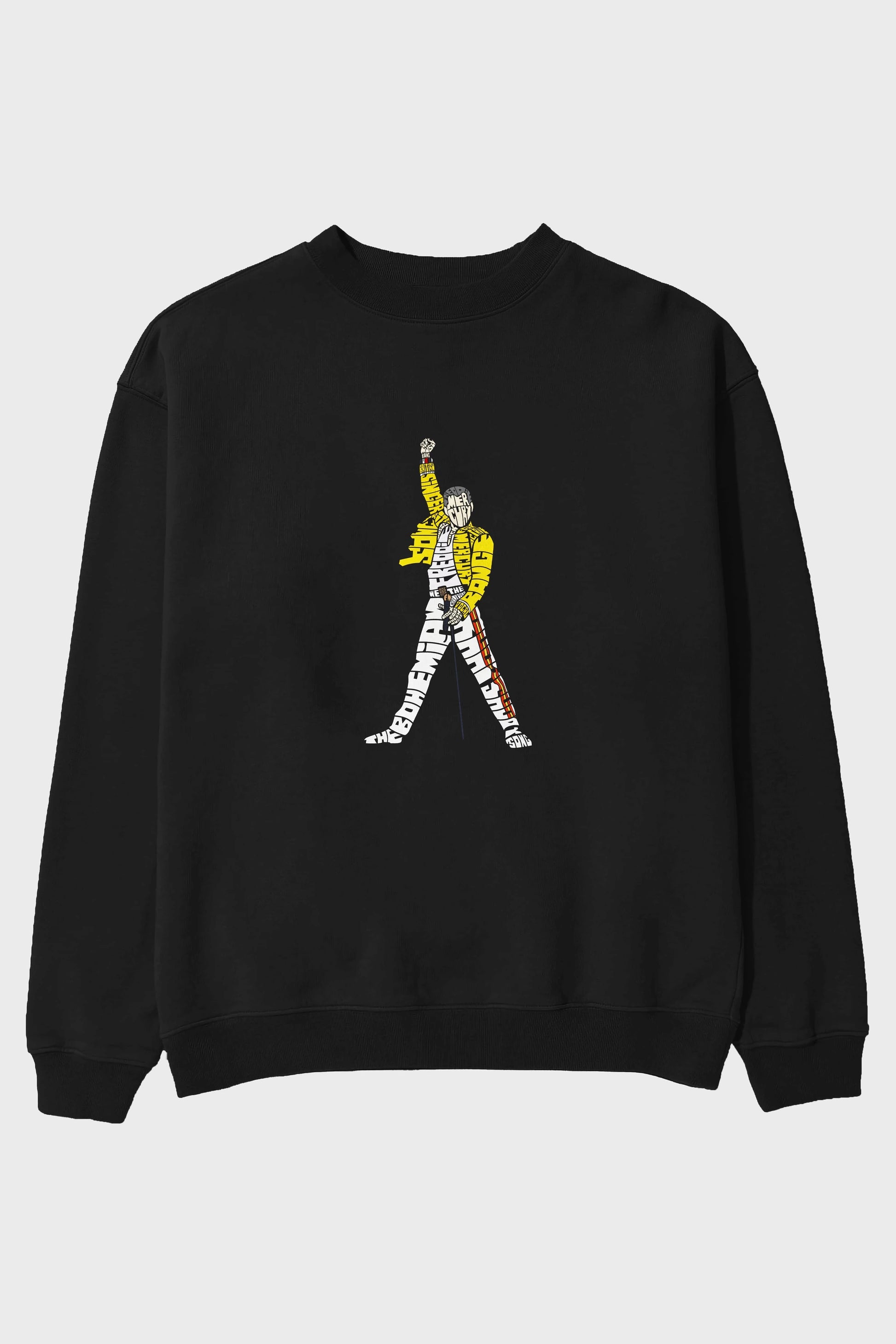 Freddy Mercury Ön Baskılı Oversize Sweatshirt Erkek Kadın Unisex