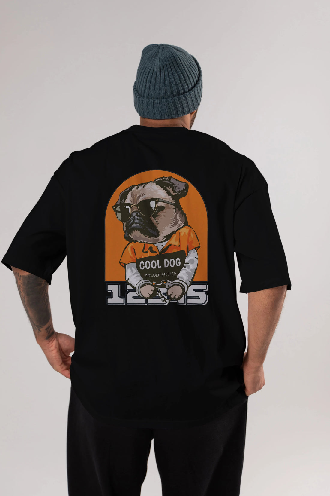 Cool Dog Arka Baskılı Oversize t-shirt Erkek Kadın Unisex