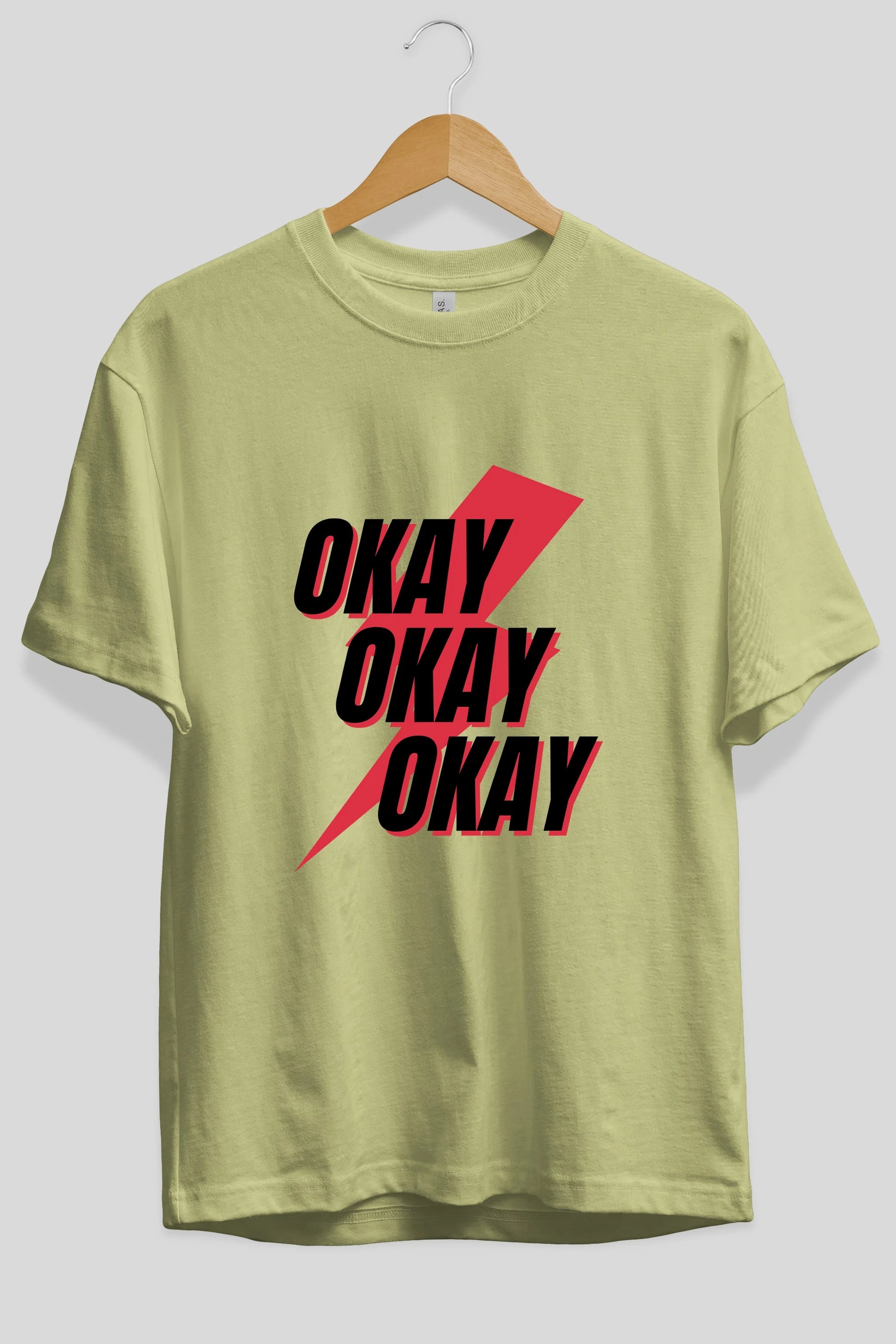 Okay Ön Baskılı Oversize t-shirt Erkek Kadın Unisex
