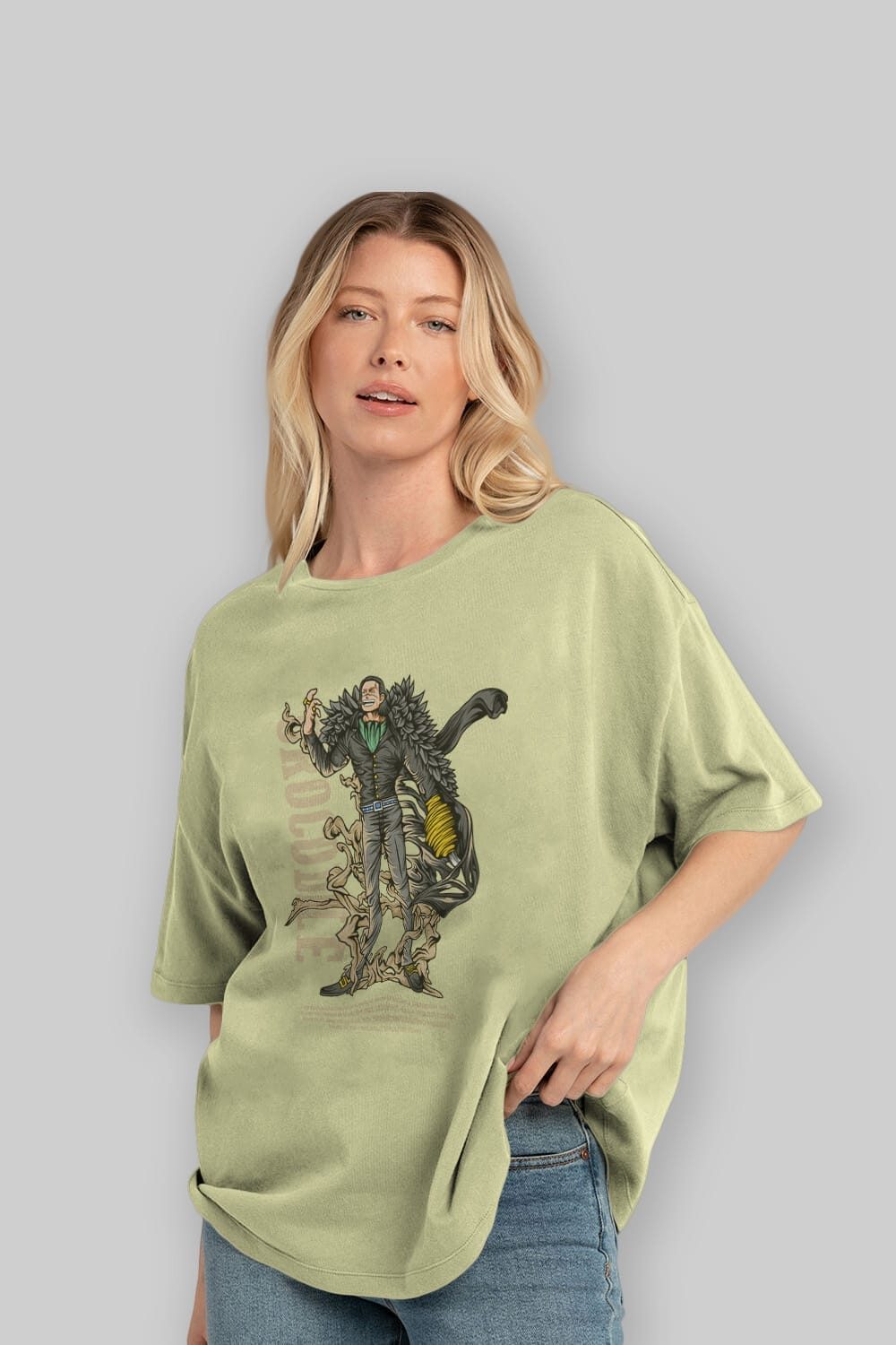 Crocodile Anime Ön Baskılı Oversize t-shirt %100 pamuk Erkek Kadın Unisex