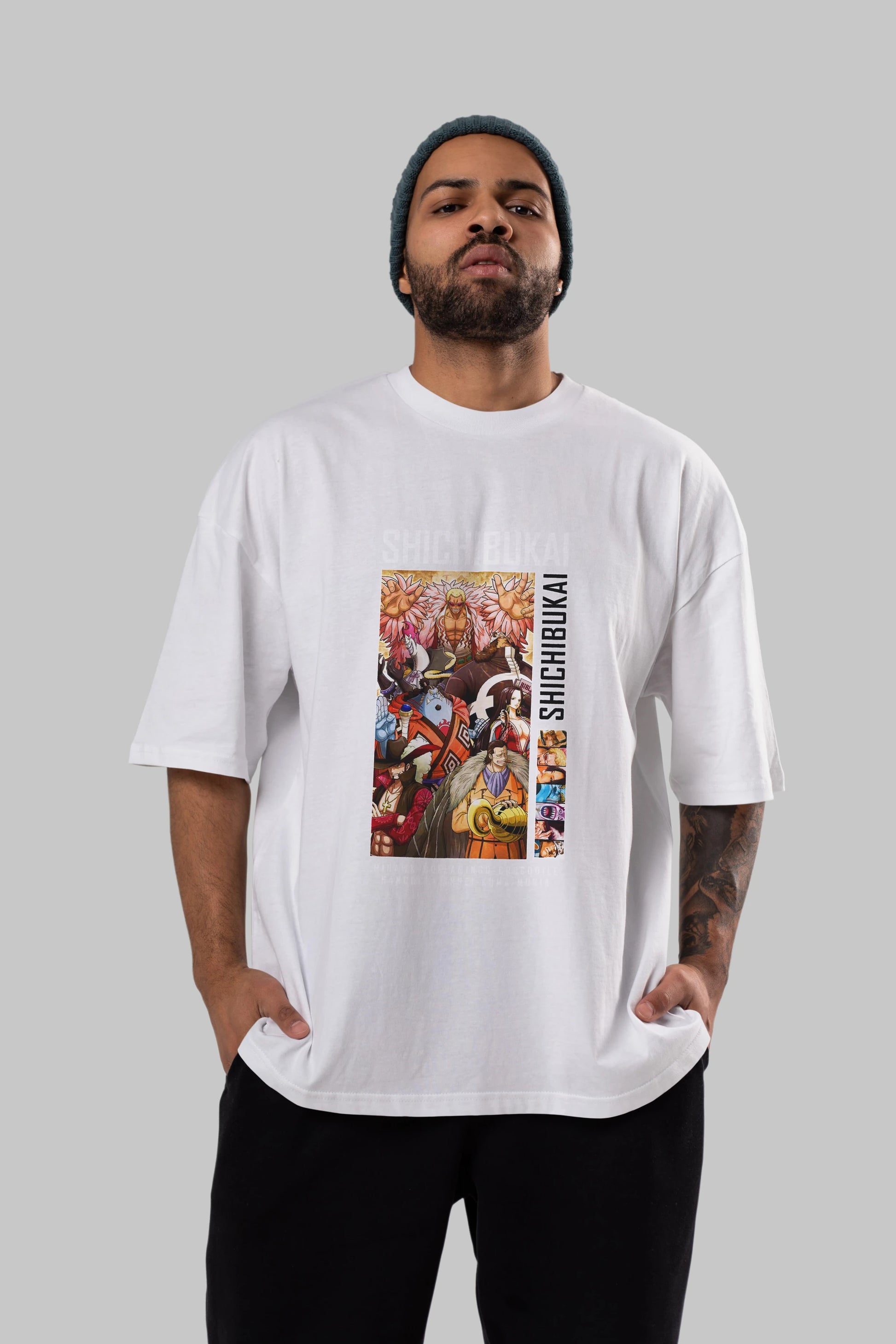 Shichibukai Anime Ön Baskılı Oversize t-shirt Erkek Kadın Unisex