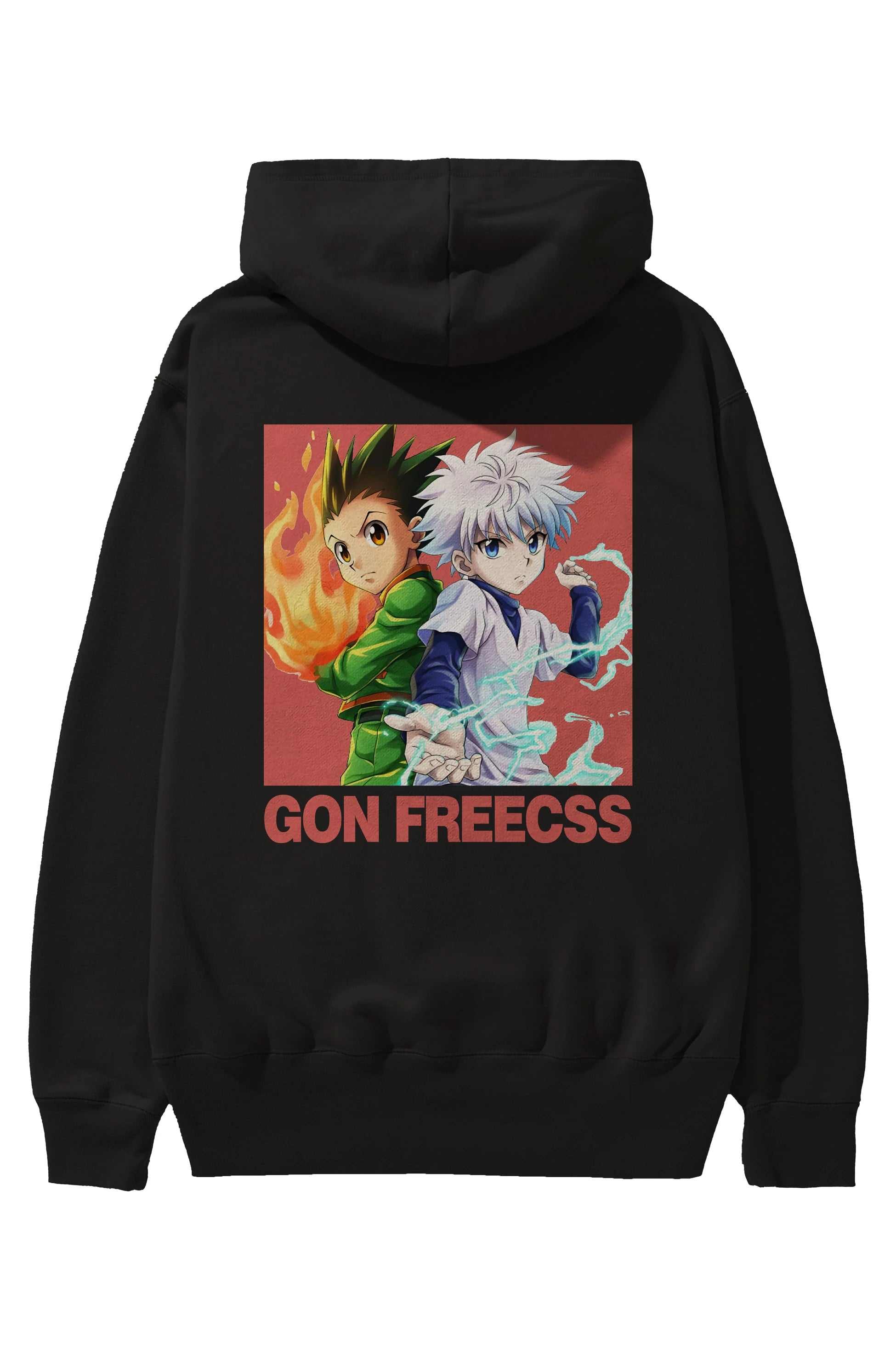 Gon Freecss HUNTER X HUNTER 4 Anime Arka Baskılı Hoodie Oversize Kapüşonlu Sweatshirt Erkek Kadın Unisex