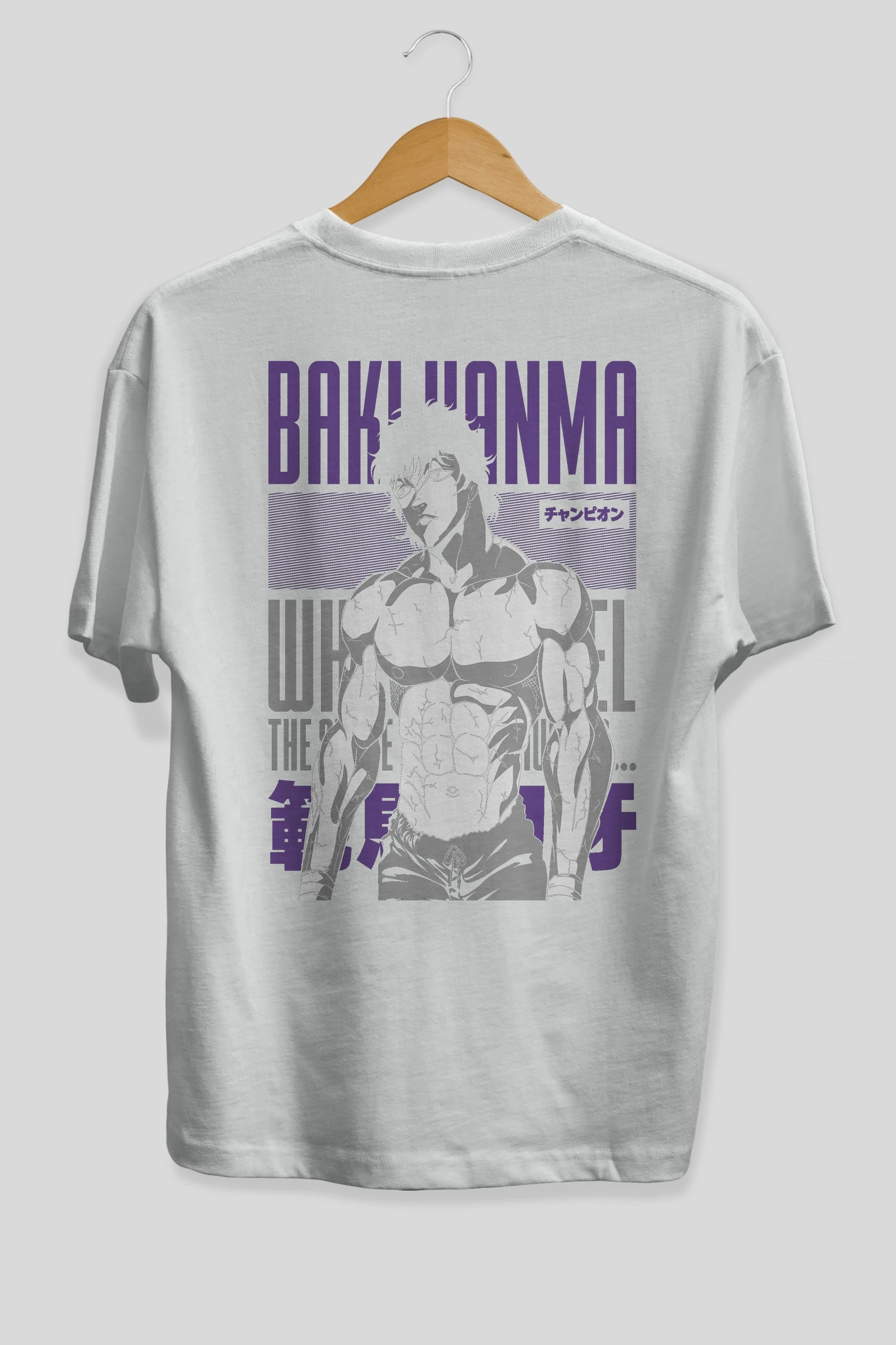 BAKI HANMA (2) Anime Arka Baskılı Oversize t-shirt Erkek Kadın Unisex