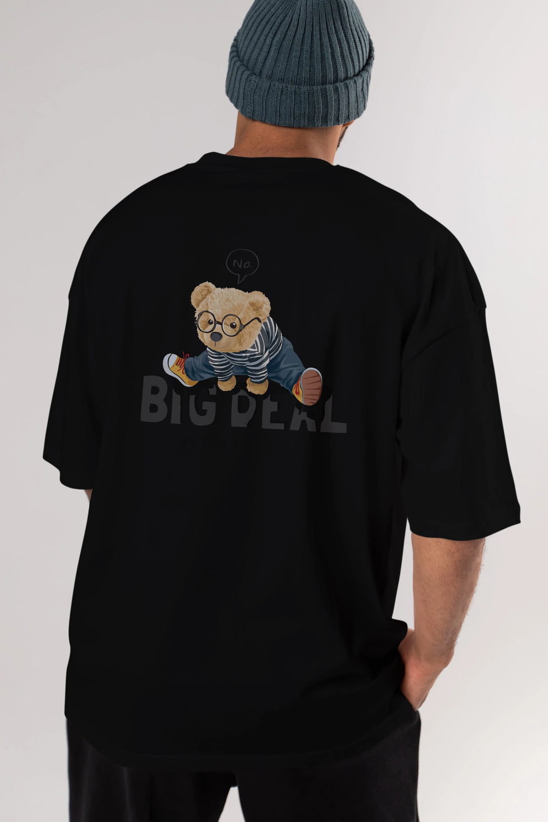 Teddy Bear Big Deal Arka Baskılı Oversize t-shirt Erkek Kadın Unisex %100 Pamuk