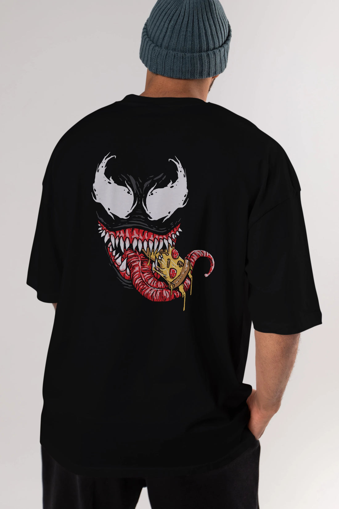 Venom (1) Arka Baskılı Oversize t-shirt Erkek Kadın Unisex %100 Pamuk Bisiklet Yaka tişort