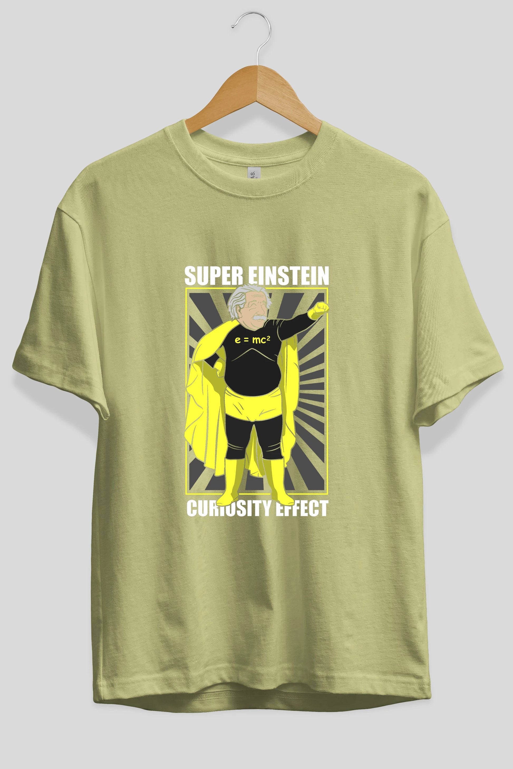 Super Einsten Ön Baskılı Oversize t-shirt Erkek Kadın Unisex %100 Pamuk tişort