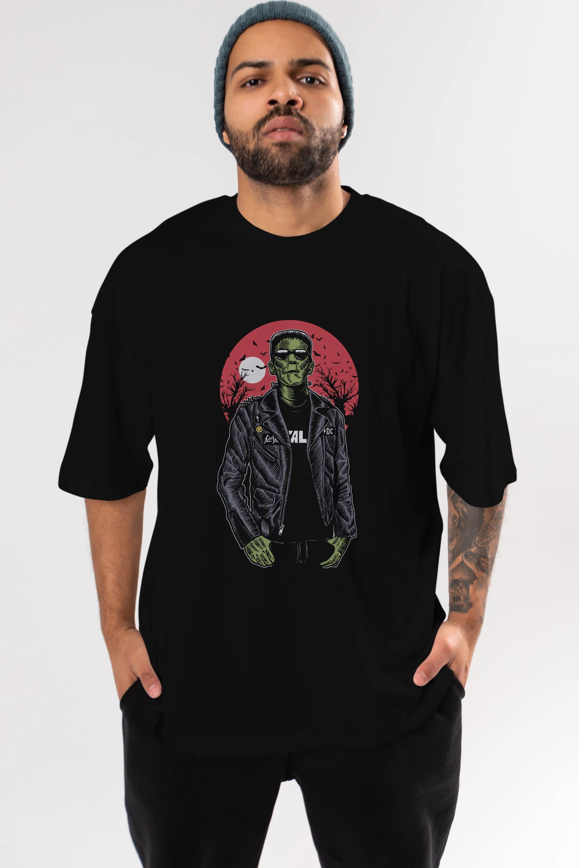 Frank Ön Baskılı Oversize t-shirt Erkek Kadın Unisex %100 Pamuk tişort