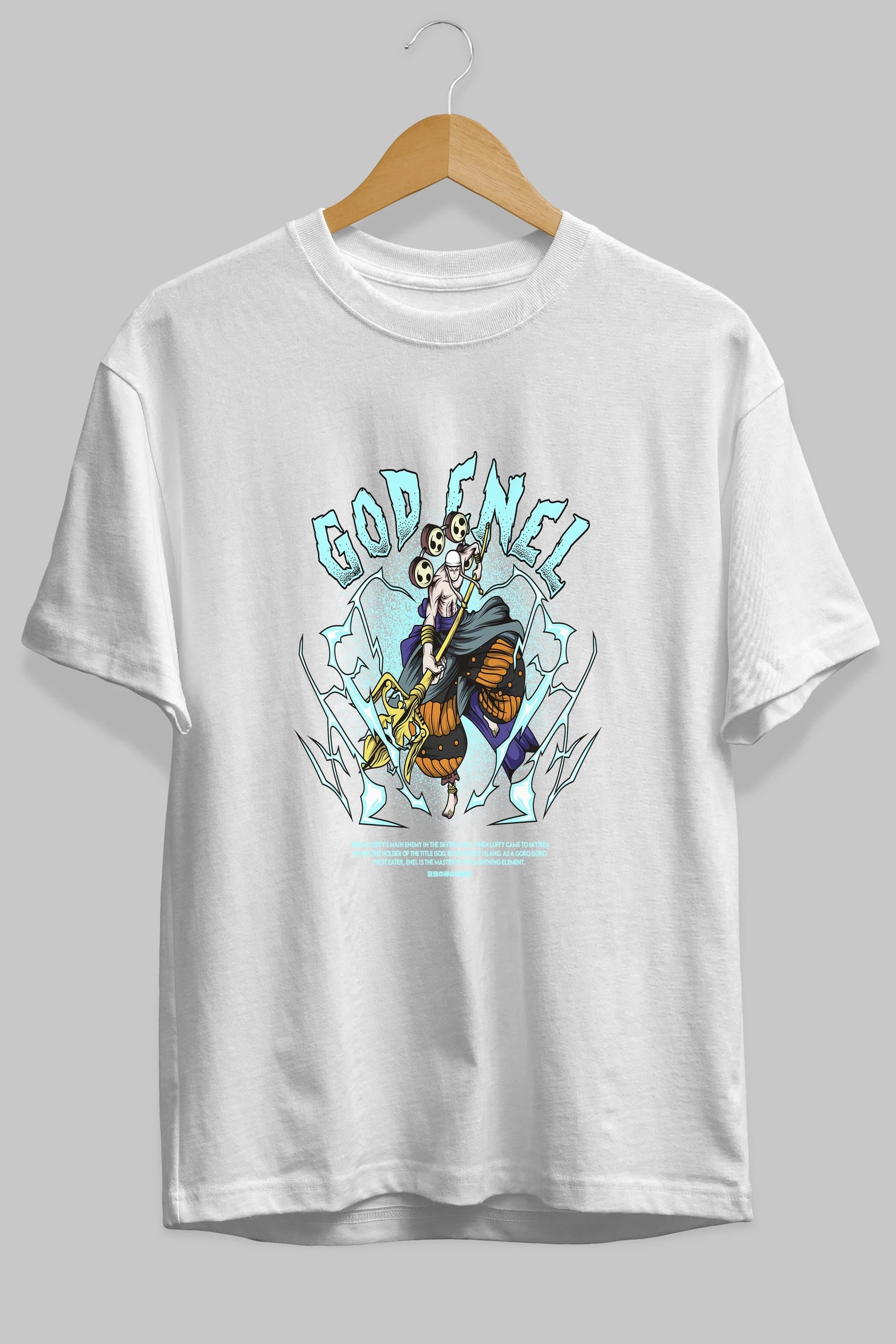 Eneru Anime Ön Baskılı Oversize t-shirt %100 pamuk Erkek Kadın Unisex