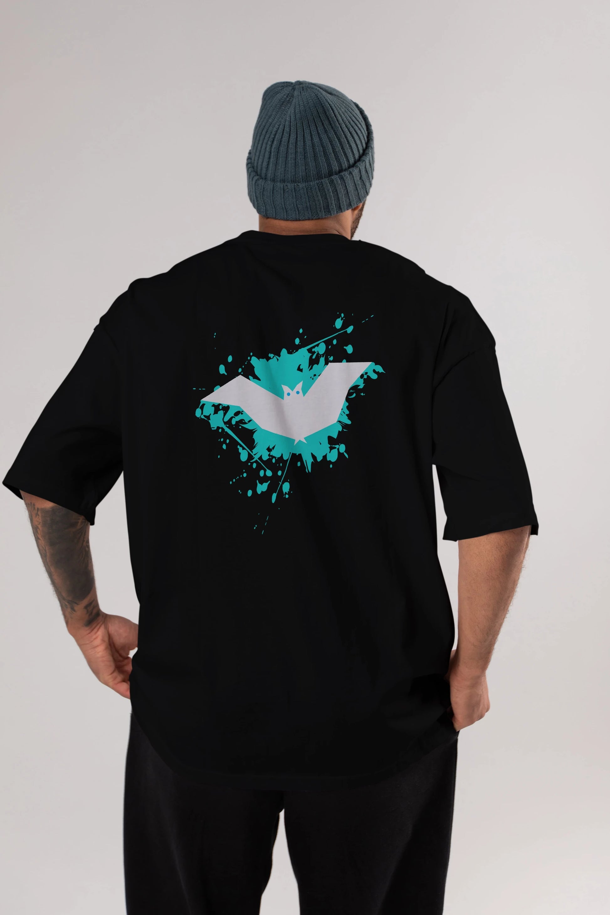 Halloween Arka Baskılı Oversize t-shirt Erkek Kadın Unisex