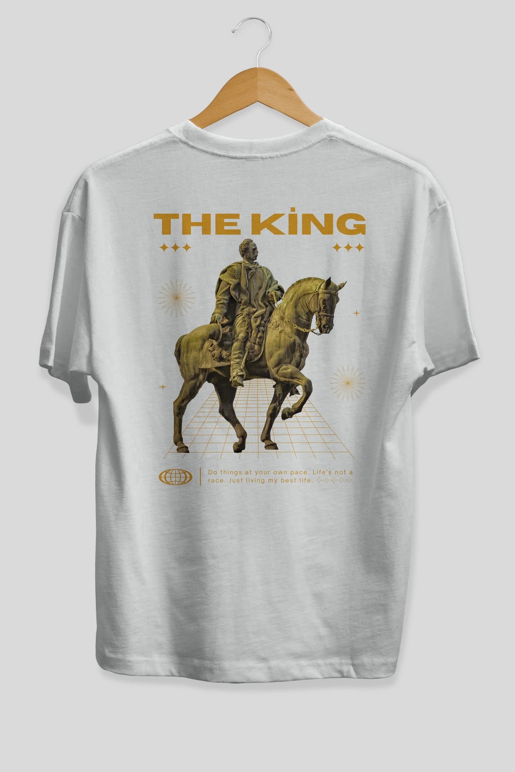 The King Yazılı Arka Baskılı Oversize t-shirt Erkek Kadın Unisex