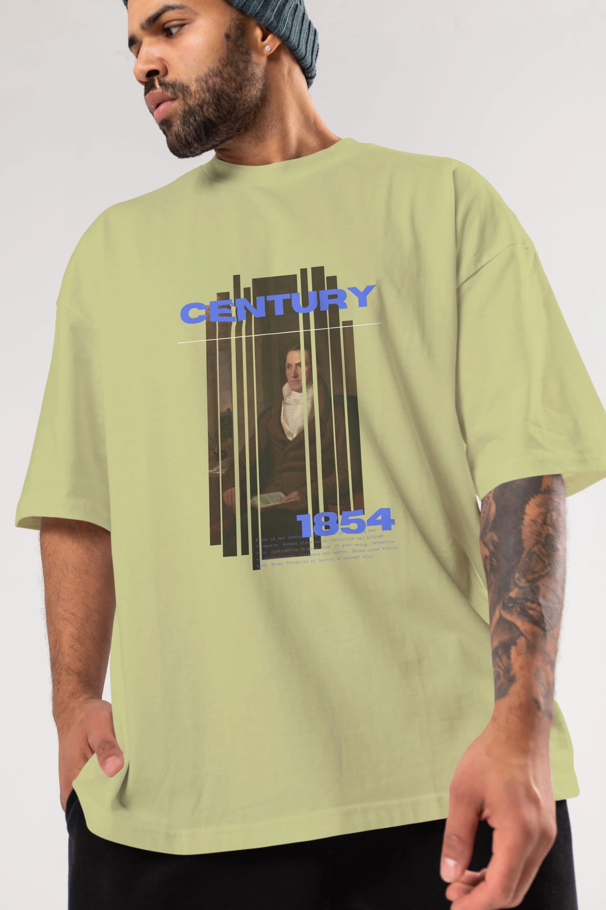 Century 1854 Yazılı Ön Baskılı Oversize t-shirt Erkek Kadın Unisex