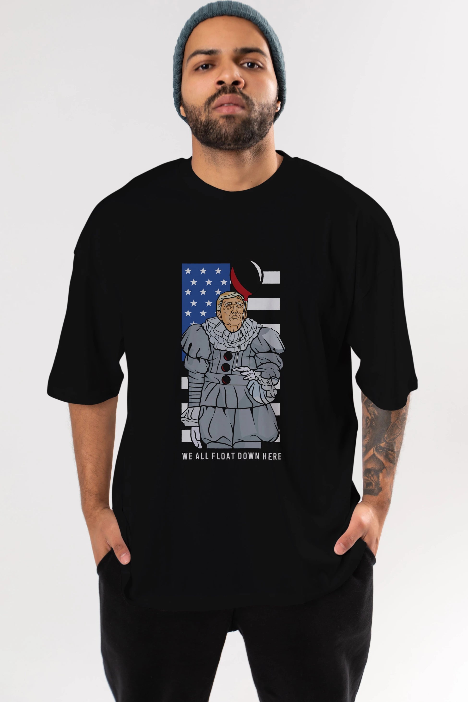 It Trump Ön Baskılı Oversize t-shirt Erkek Kadın Unisex %100 Pamuk tişort