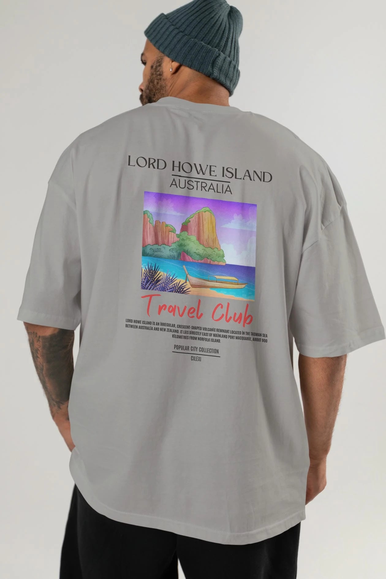 Lord Howe İsland Australia Arka Baskılı Oversize t-shirt Erkek Kadın Pamuk Bisiklet Yaka tişort