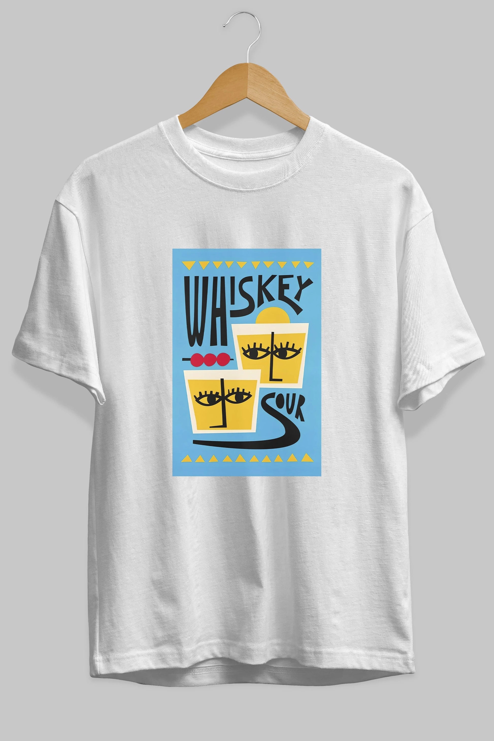 Whiskey Sour 2 Ön Baskılı Oversize t-shirt Erkek Kadın Unisex %100 Pamuk Bisiklet Yaka tişort