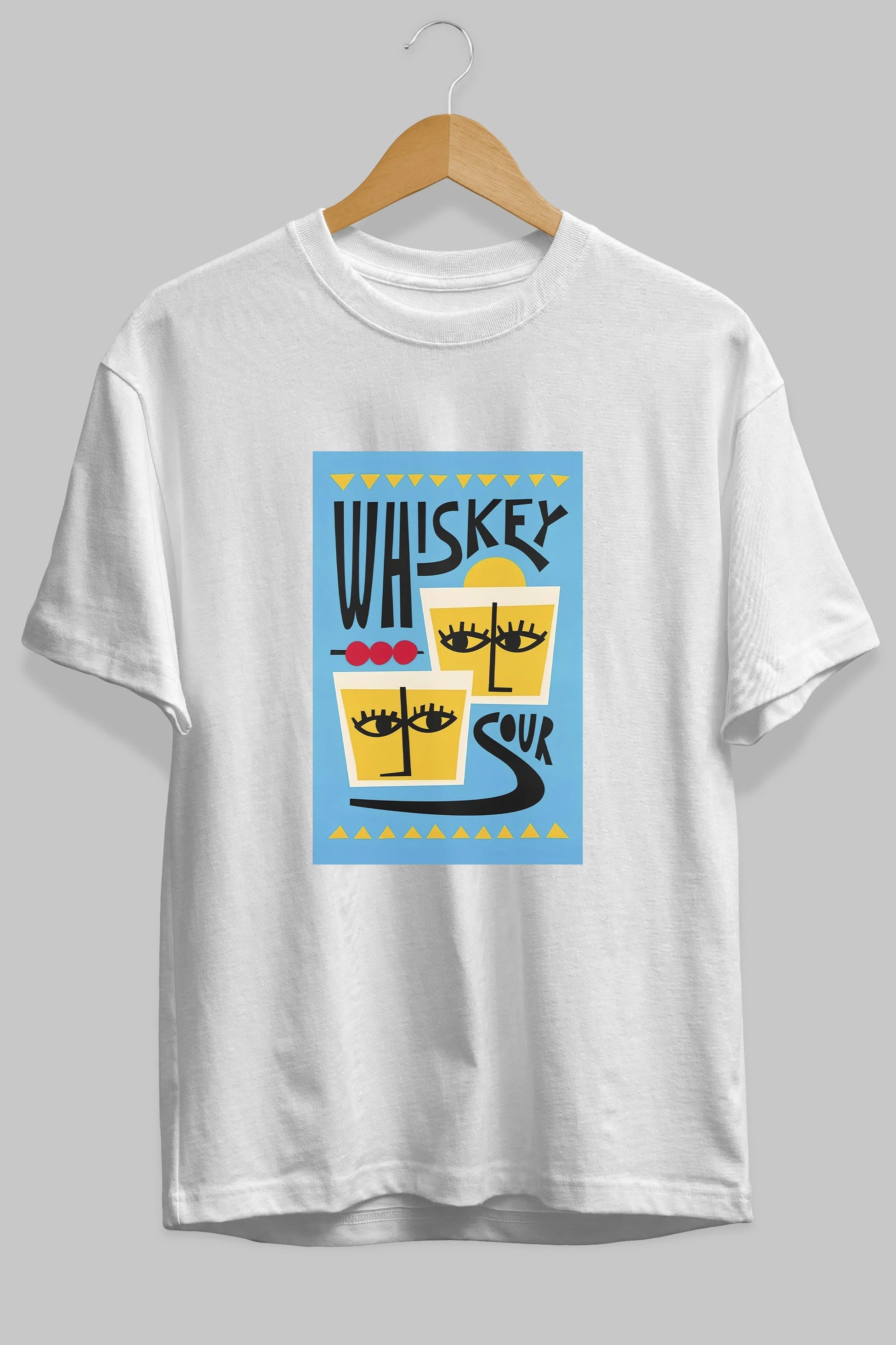 Whiskey Sour 2 Ön Baskılı Oversize t-shirt Erkek Kadın Unisex %100 Pamuk Bisiklet Yaka tişort