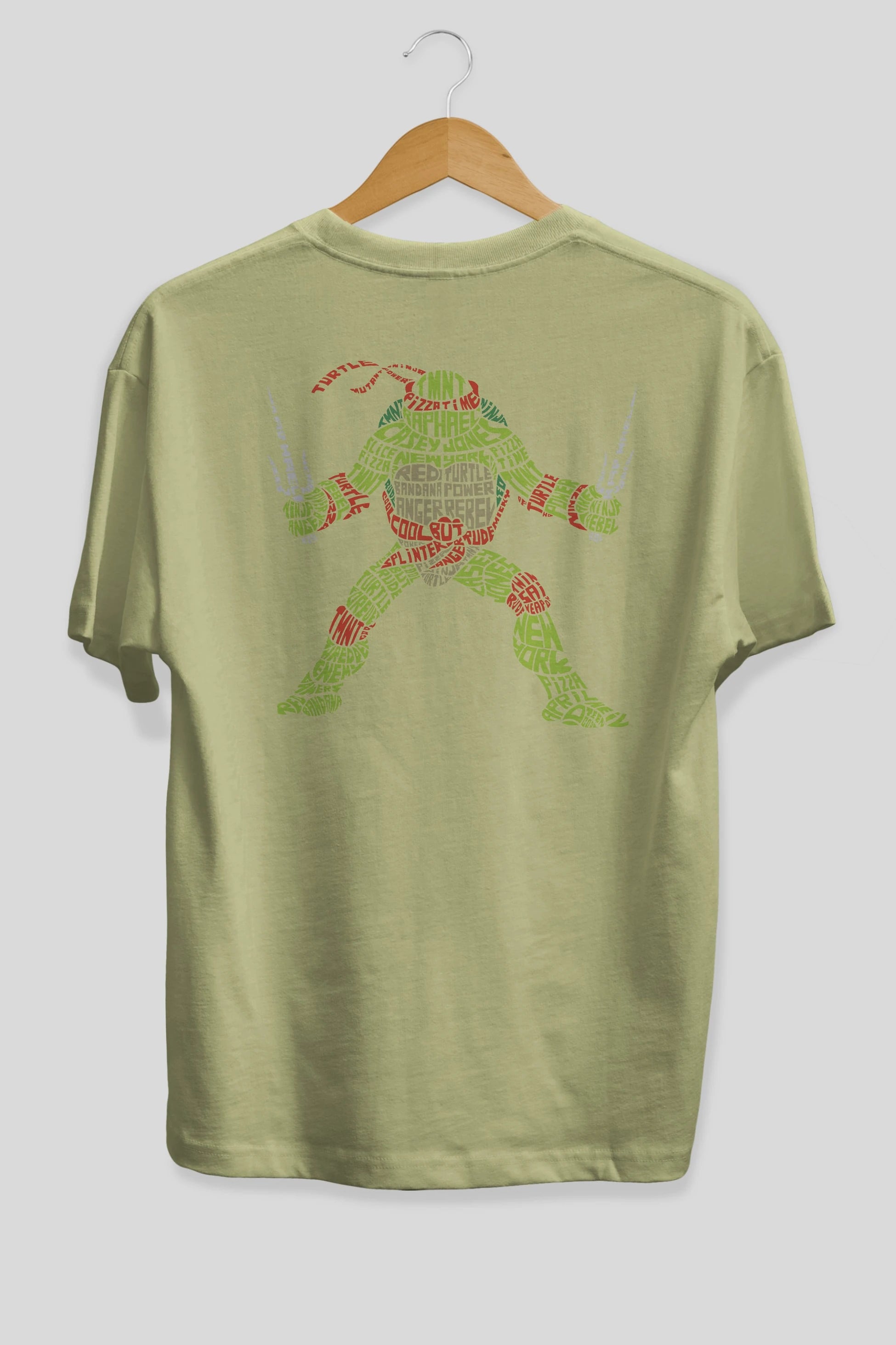 Ninja Turtle Arka Baskılı Oversize t-shirt %100 pamuk Erkek Kadın Unisex