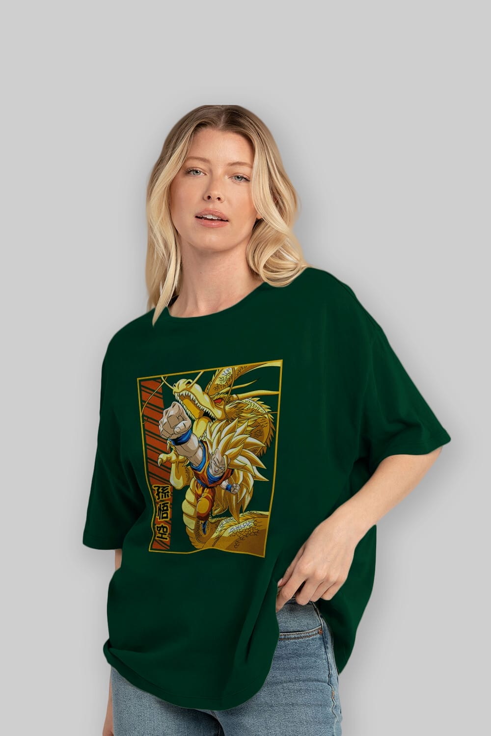DragonBall Goku Anime Ön Baskılı Oversize t-shirt %100 pamuk Erkek Kadın Unisex
