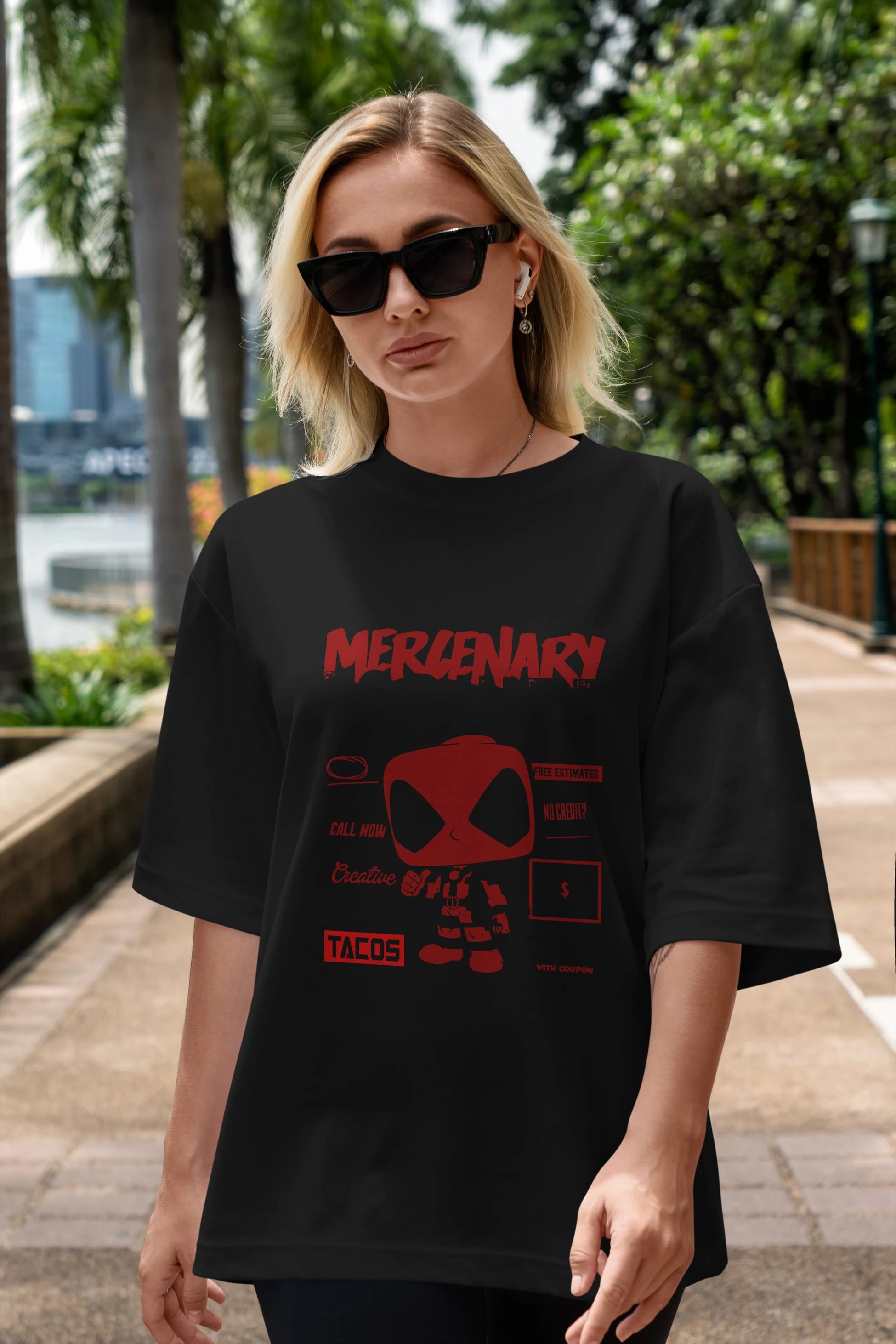 Deadpool (18) Ön Baskılı Oversize t-shirt Erkek Kadın Unisex %100 Pamuk Bisiklet Yaka tişort