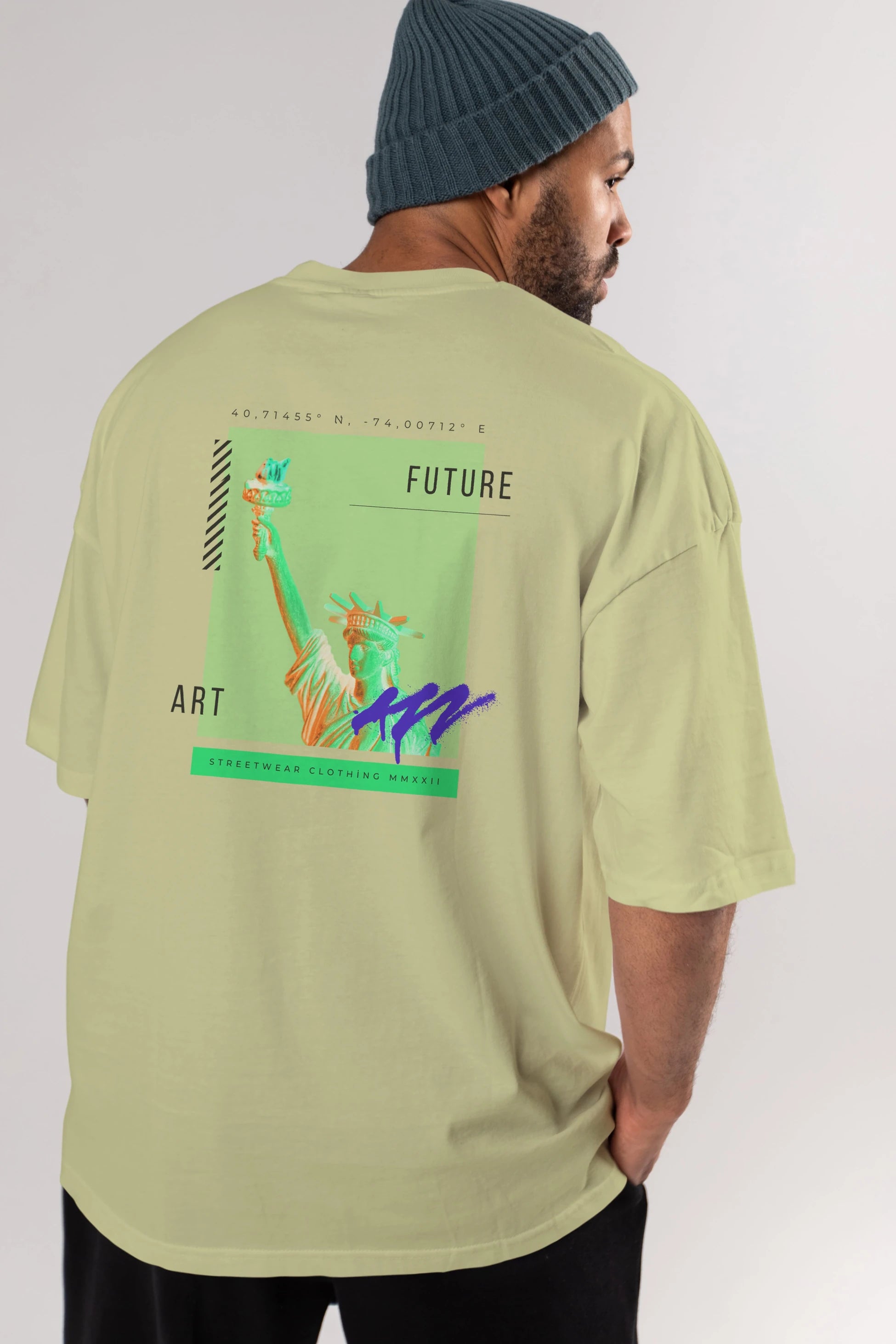 Future Streetwear Arka Baskılı Oversize t-shirt Erkek Kadın Unisex