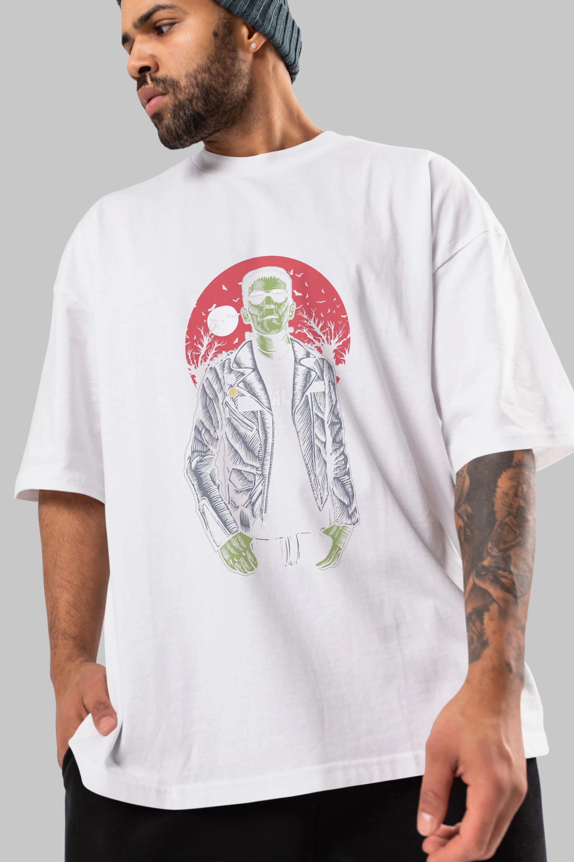 Frank Ön Baskılı Oversize t-shirt Erkek Kadın Unisex %100 Pamuk tişort