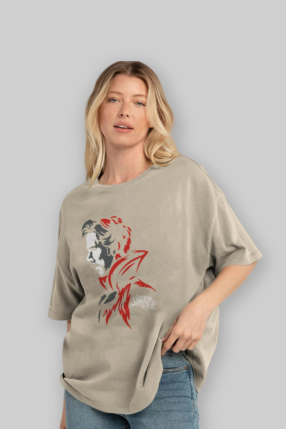Doctor Strange (2) Ön Baskılı Oversize t-shirt Erkek Kadın Unisex %100 Pamuk Bisiklet Yaka tişort