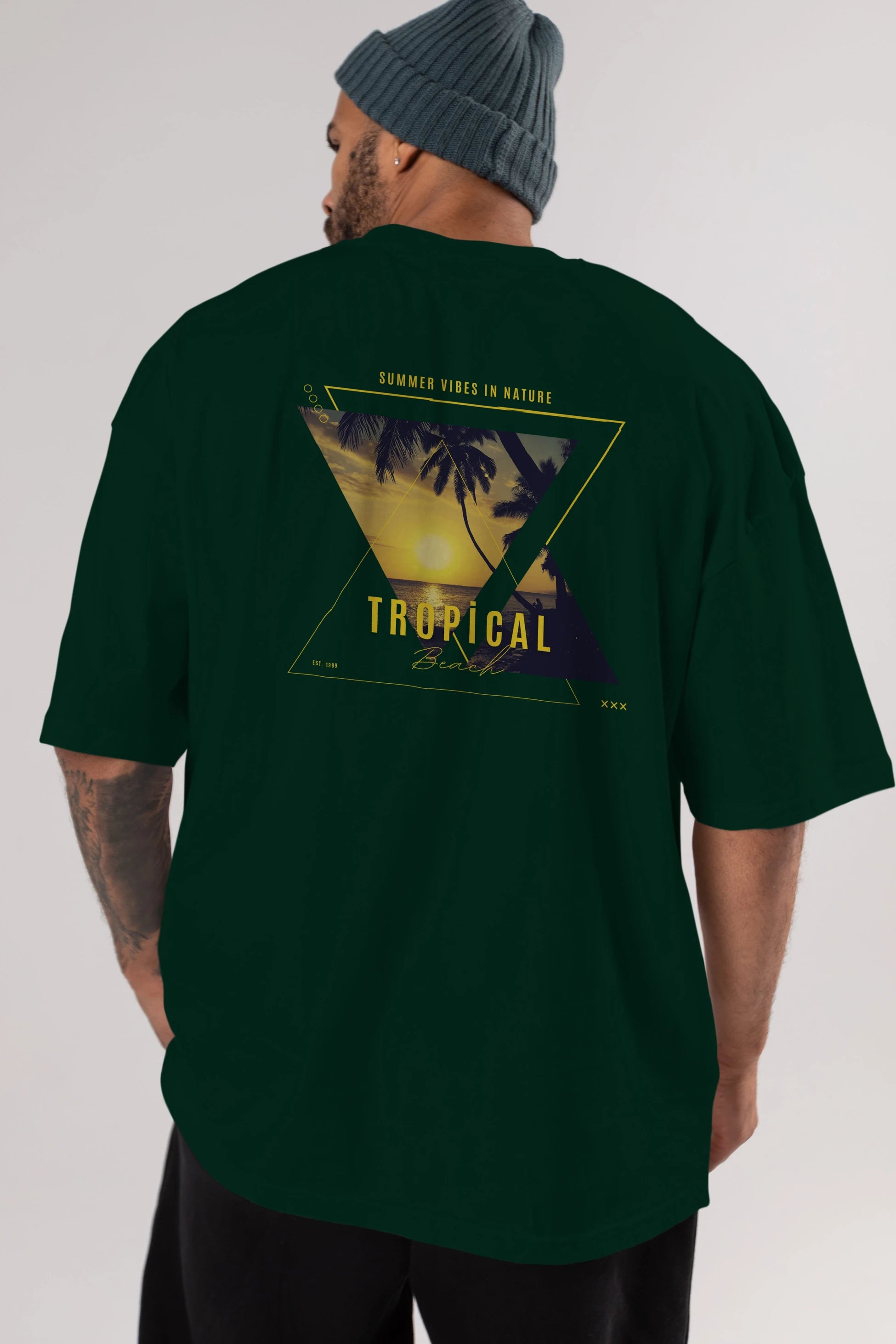 Summer Vibes Yazılı Arka Baskılı Oversize t-shirt Erkek Kadın Unisex