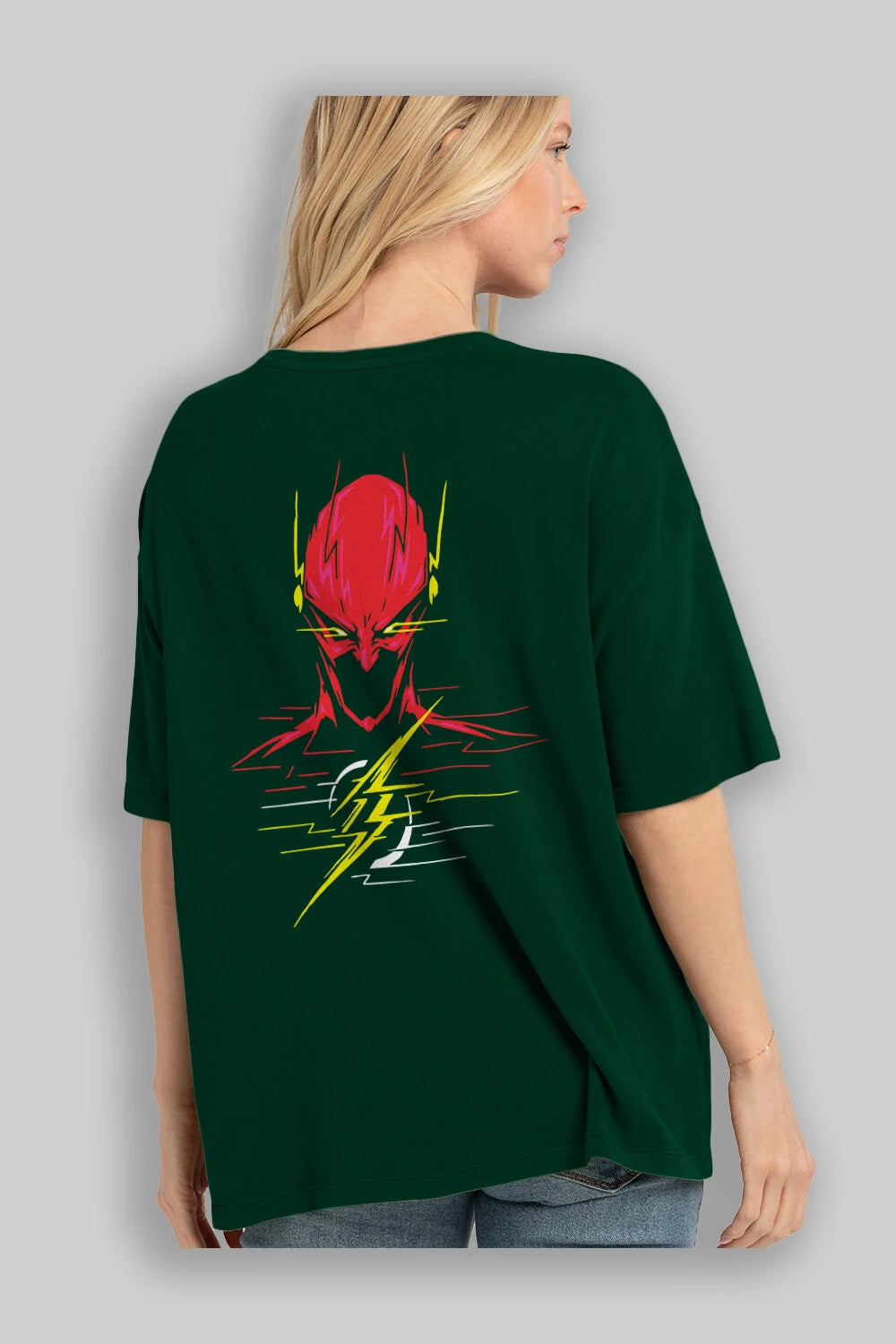 Flash Avengers (2) Arka Baskılı Oversize t-shirt Erkek Kadın Unisex %100 Pamuk Bisiklet Yaka tişort