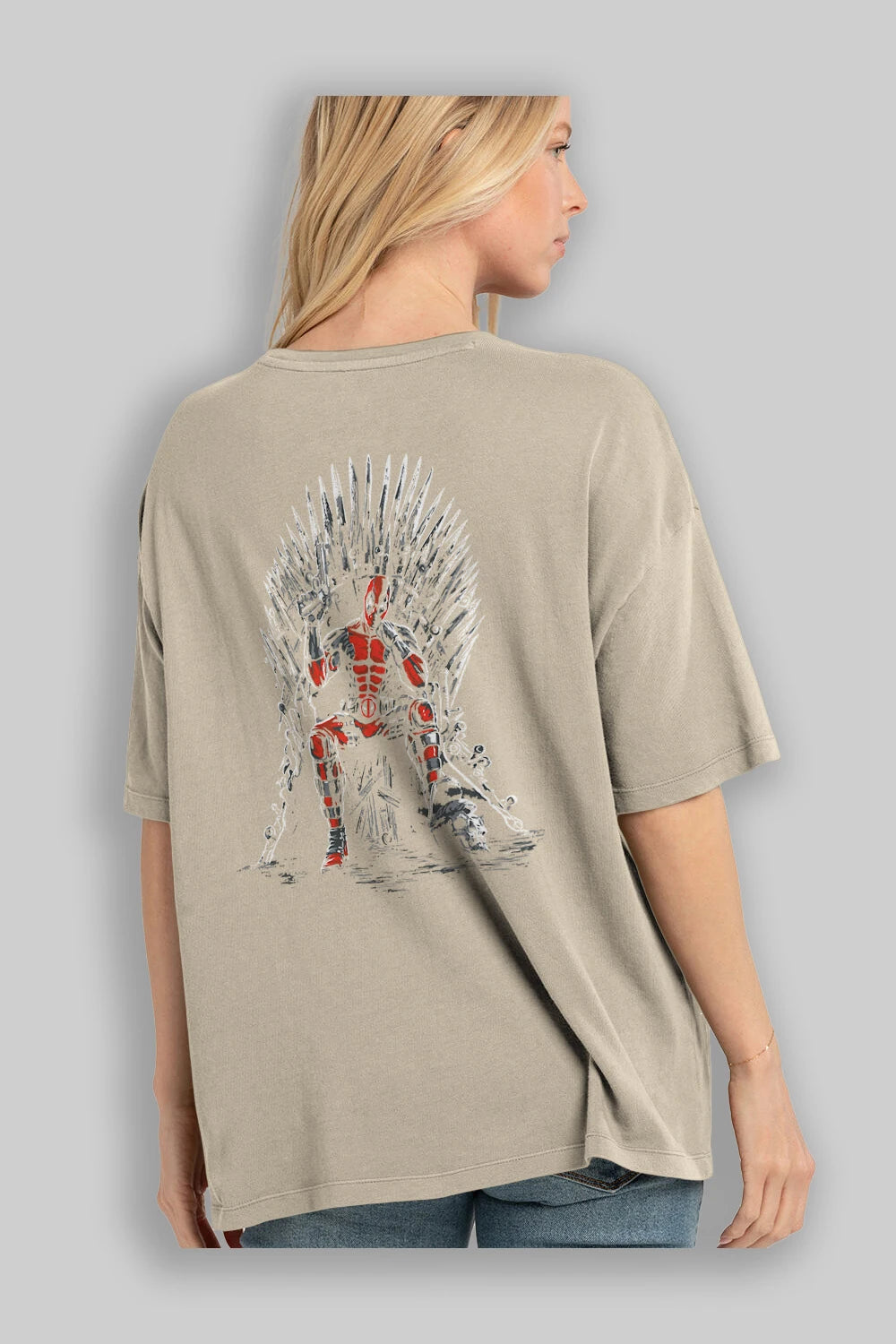 Deadpool (6) Arka Baskılı Oversize t-shirt Erkek Kadın Unisex %100 Pamuk Bisiklet Yaka tişort