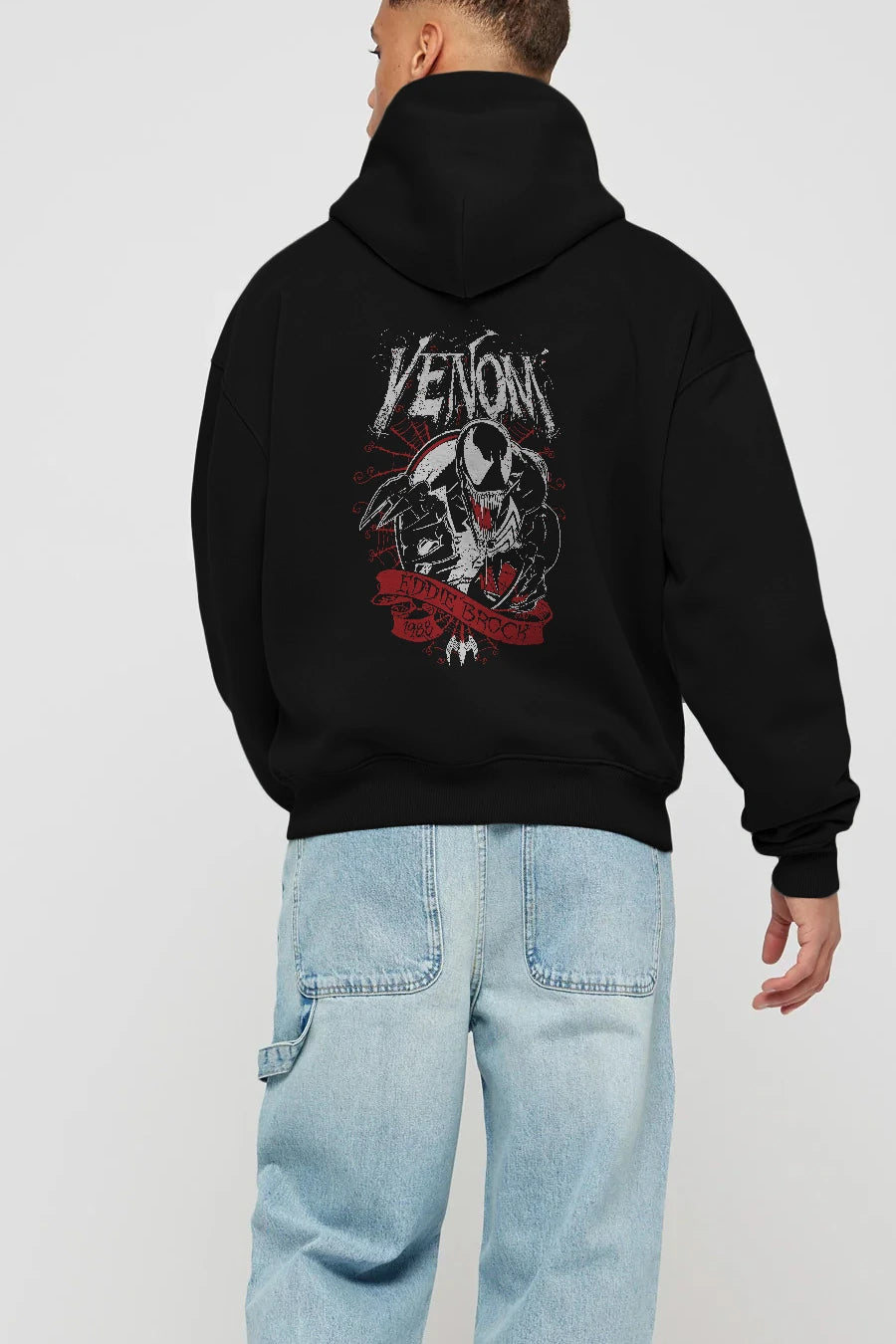 Venom (11) Arka Baskılı Hoodie Oversize Kapüşonlu Sweatshirt Erkek Kadın Unisex