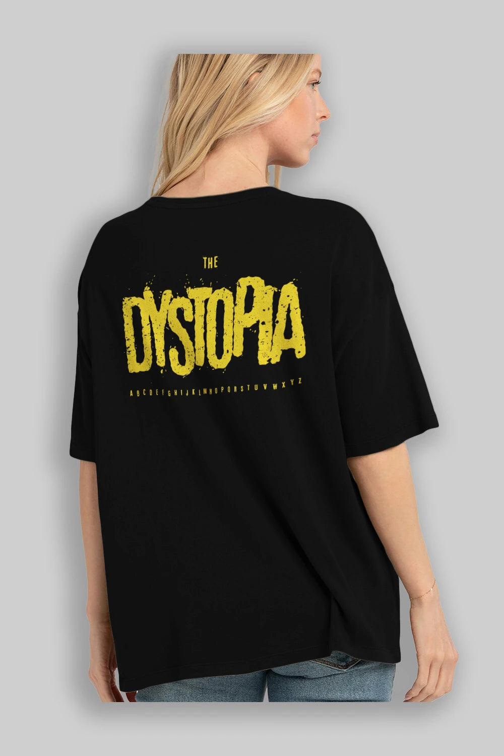 The Dystopia Arka Baskılı Oversize t-shirt Erkek Kadın Unisex
