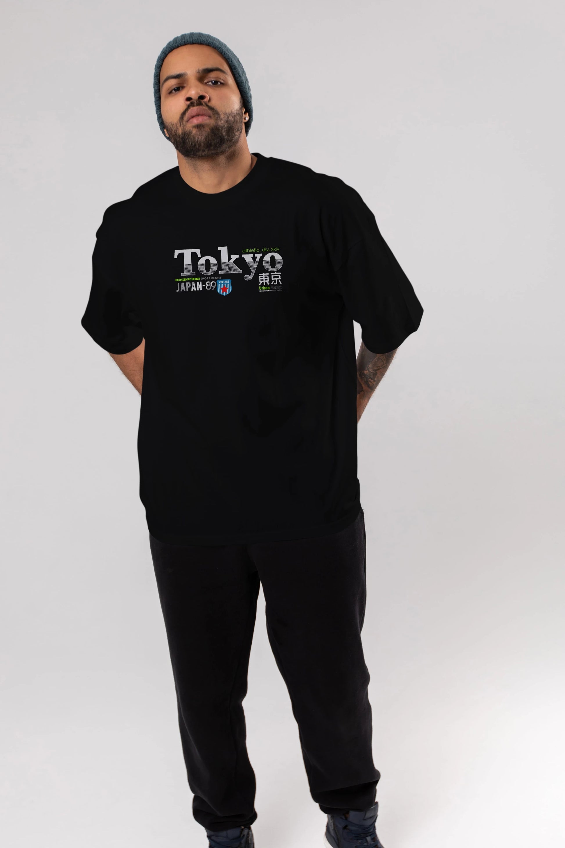 Tokyo 2 Ön Baskılı Oversize t-shirt Erkek Kadın Unisex
