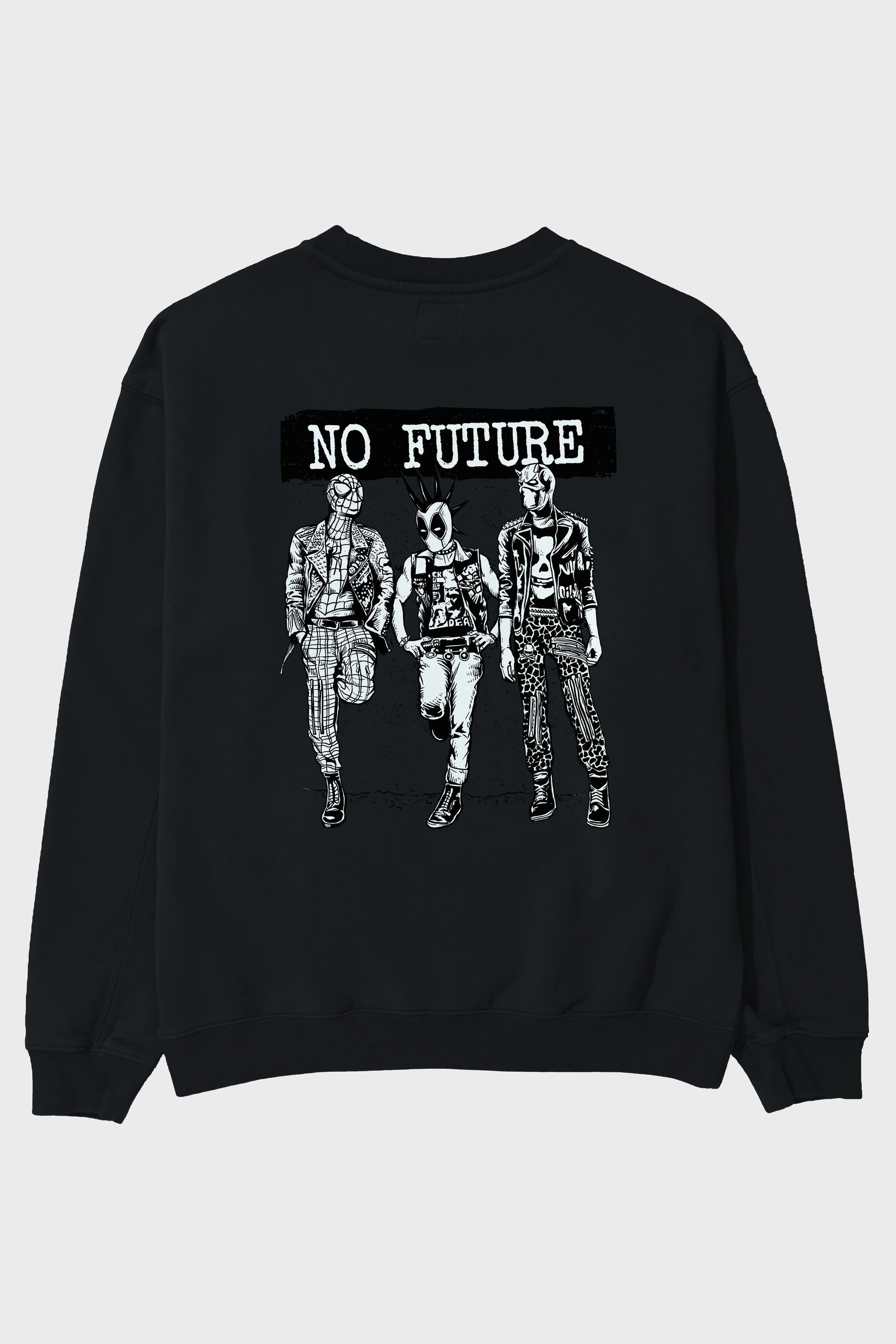 No Future Arka Baskılı Oversize Sweatshirt Erkek Kadın Unisex