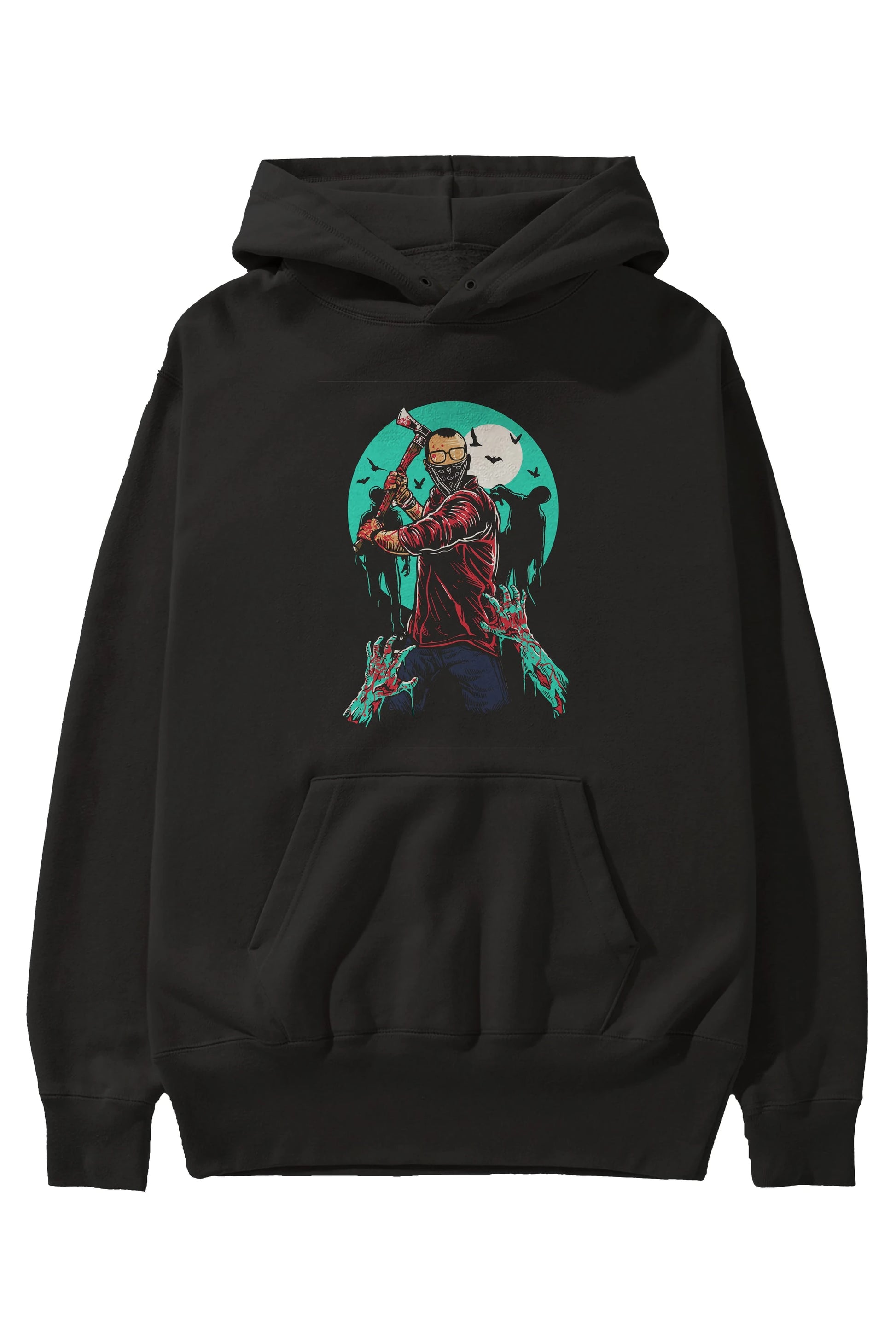 Zombie Killer Ön Baskılı Hoodie Oversize Kapüşonlu Sweatshirt Erkek Kadın Unisex
