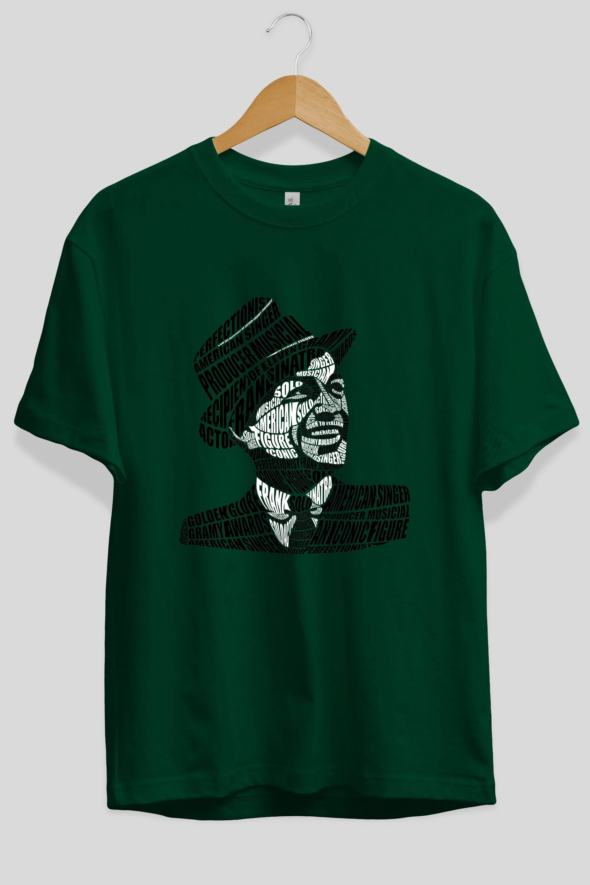 Frank Sinatra Calligram Ön Baskılı Oversize t-shirt %100 pamuk Erkek Kadın Unisex
