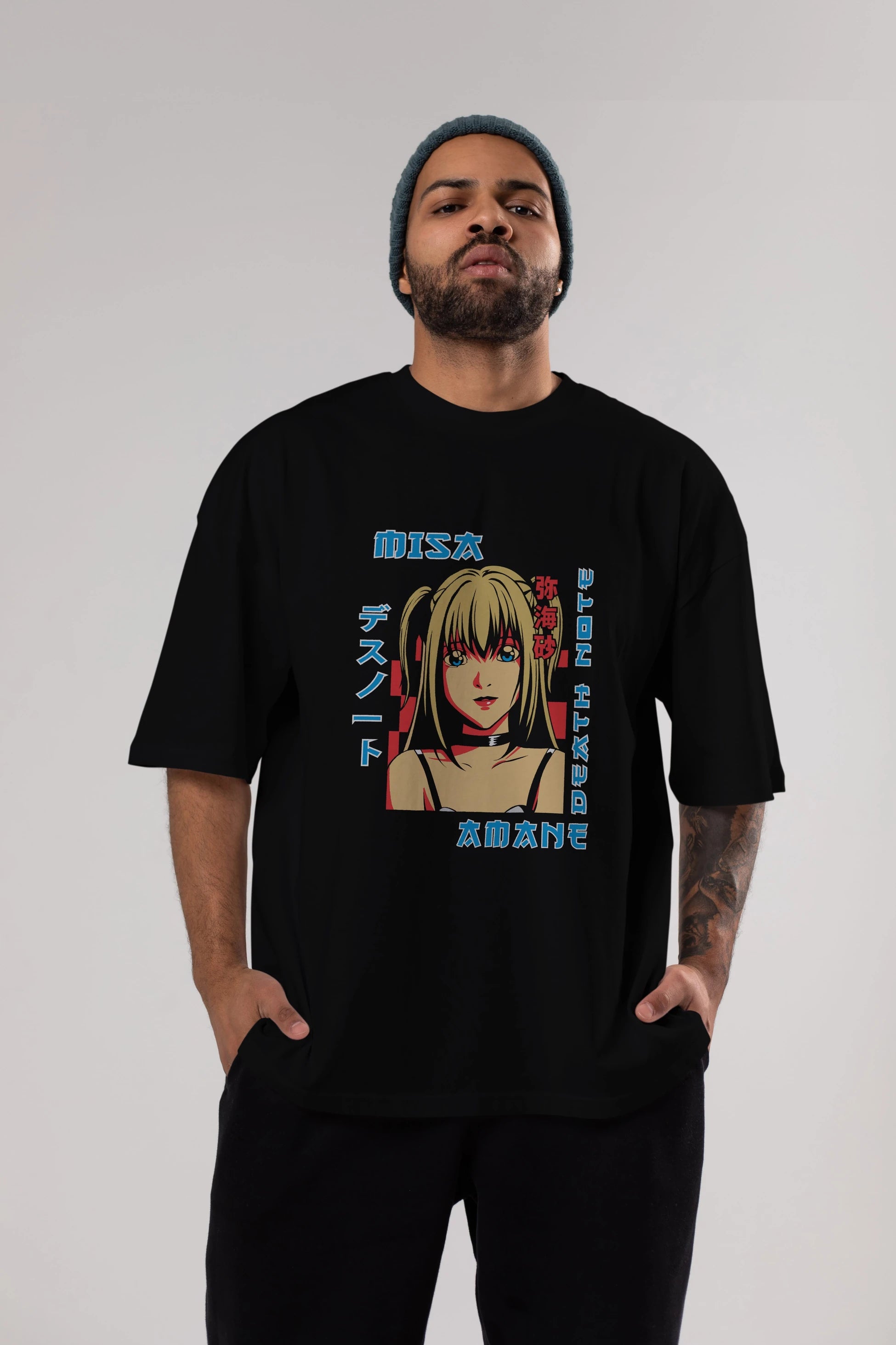 MISA-DEATH NOTE Anime Ön Baskılı Oversize t-shirt %100 pamuk Erkek Kadın Unisex