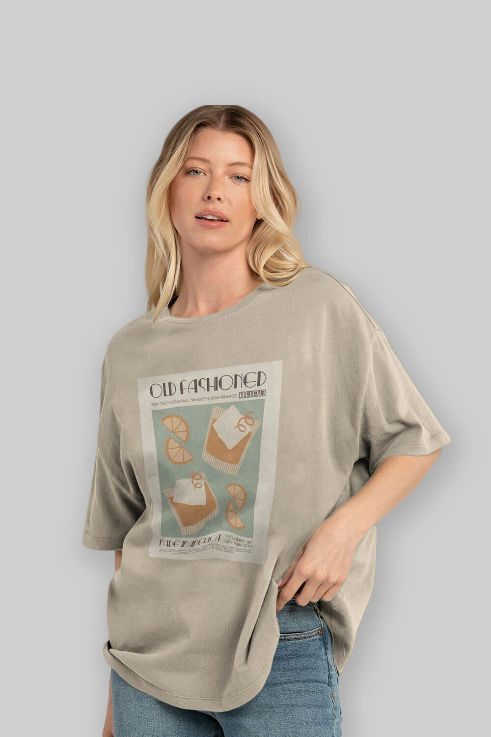 Old Fashioned 2 Ön Baskılı Oversize t-shirt Erkek Kadın Unisex %100 Pamuk Bisiklet Yaka tişort