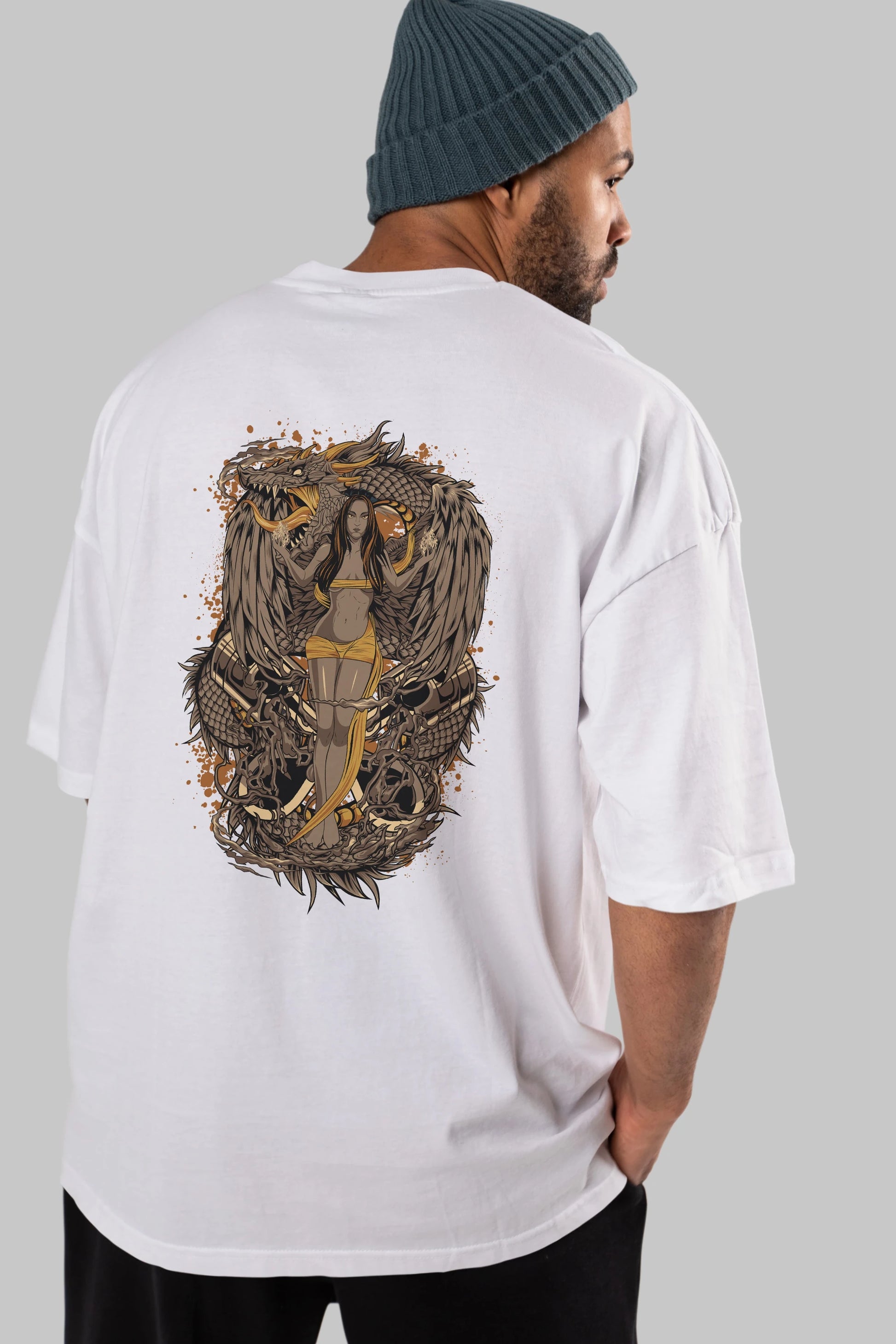 TRIBAL (3) Anime Arka Baskılı Oversize t-shirt Erkek Kadın Unisex