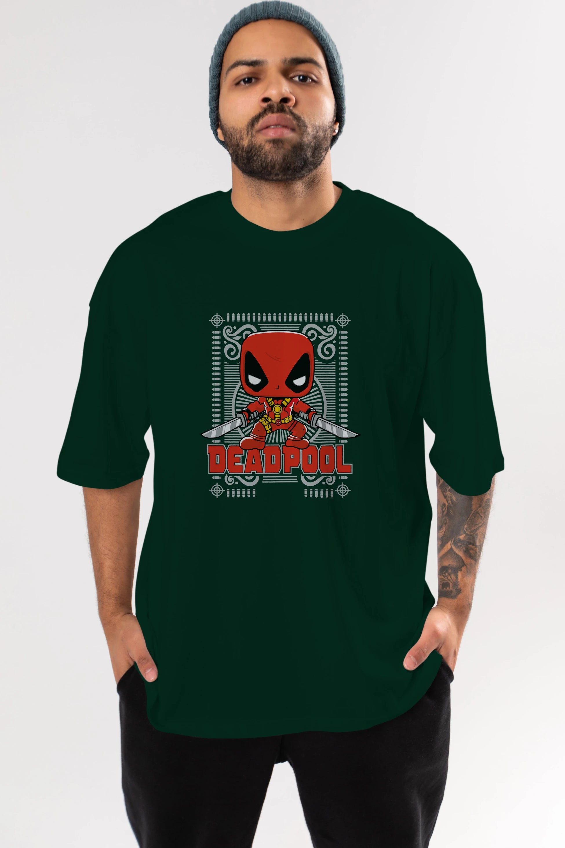 Deadpool (17) Ön Baskılı Oversize t-shirt Erkek Kadın Unisex %100 Pamuk Bisiklet Yaka tişort