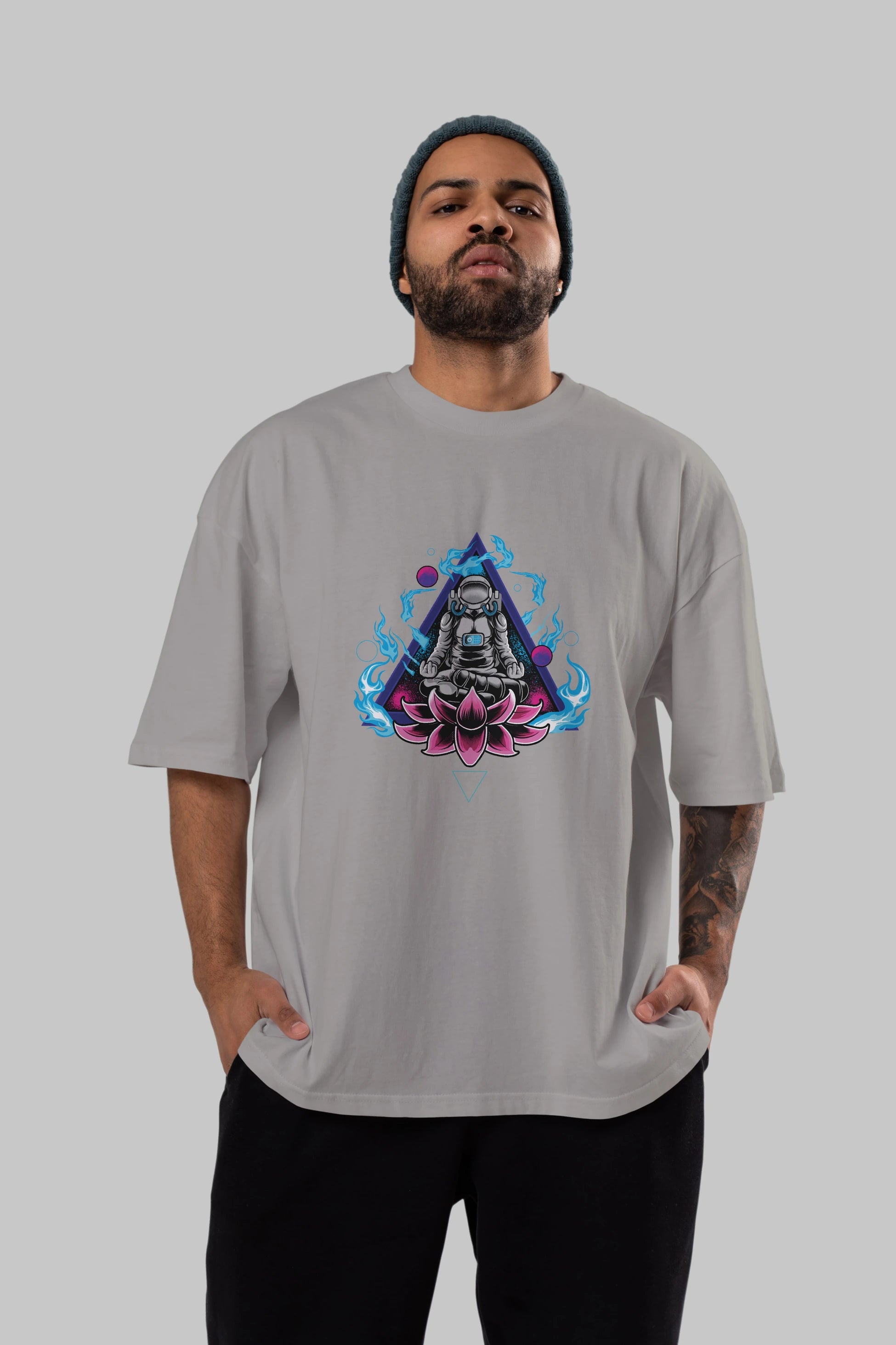 Astronaut Meditation (2) Ön Baskılı Oversize t-shirt Erkek Kadın Unisex