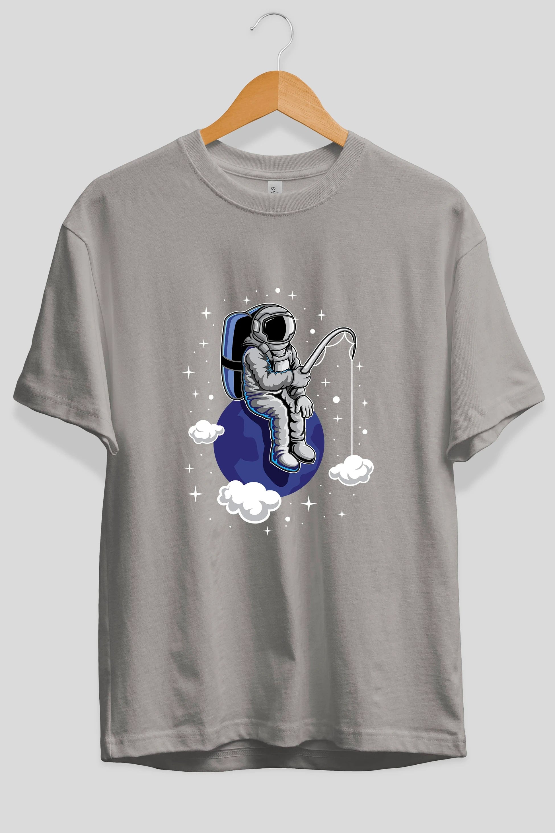 Astronaut Fishing (2) Ön Baskılı Oversize t-shirt Erkek Kadın Unisex