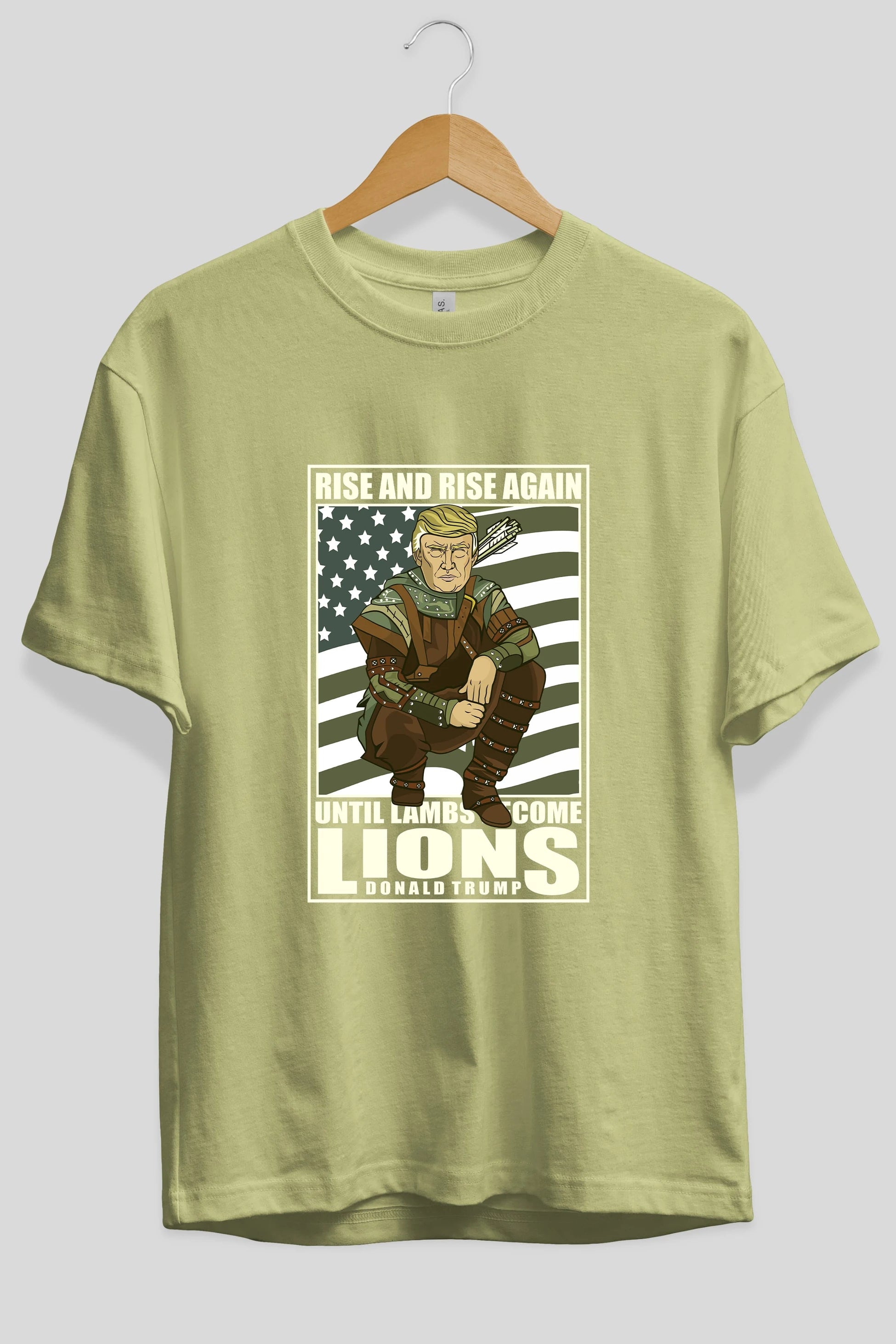 Robin Hood Trump Ön Baskılı Oversize t-shirt Erkek Kadın Unisex %100 Pamuk tişort